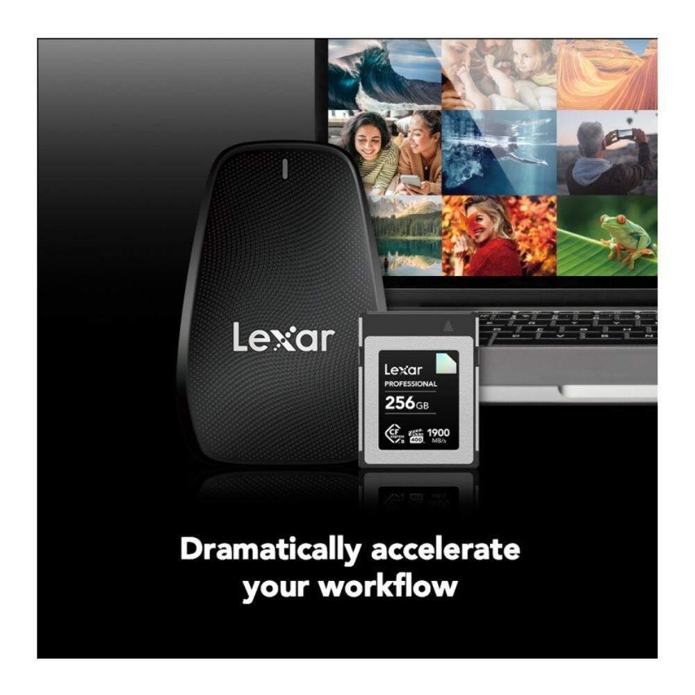 Lexar PROFESSIONAL 256GB - 1900 MB/s  
Dramatically accelerate your workflow