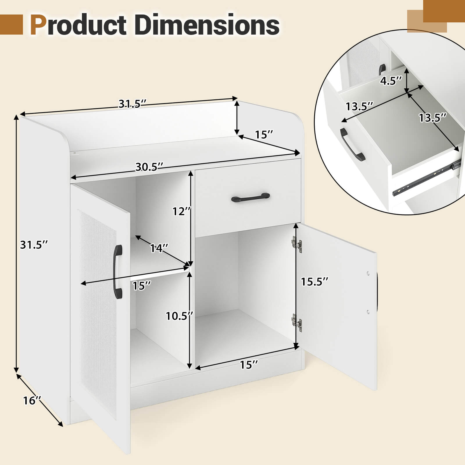 Product Dimensions: 4.5" x 3.1" x 5" x 15" x 13.5" x 13.5" x 3.0" x 5" x 12" x 31.5" x 14" x 15" x 15.5" x 10.5" x 15" x 16"