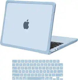 mosiso - For MacBook Air 13.6 inch M5 M4 M3 M2 A3449 A3240 A3113 A2681 2026-2022, Crack-Resistant Hard Case with Soft TPU Bumper - Sky Blue