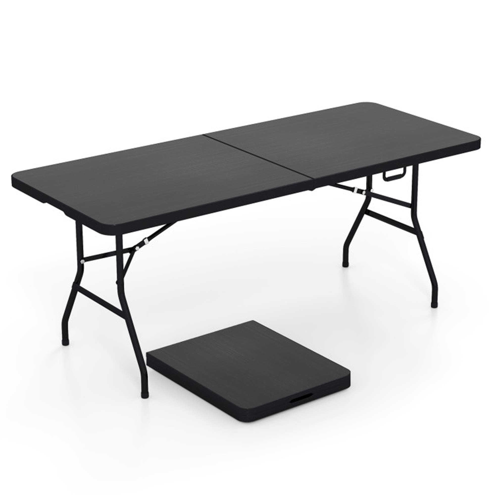 Front. Boyel Living - Black Folding Camping Patio Table 710in L x 290in W x 290in H - Black.