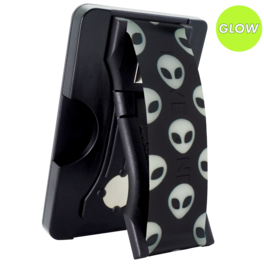 LoveHandle - PRO for MagSafe Universal Magnetic Wallet, Phone Grip & Kickstand with Adapter Ring - Glow - Aliens Glow