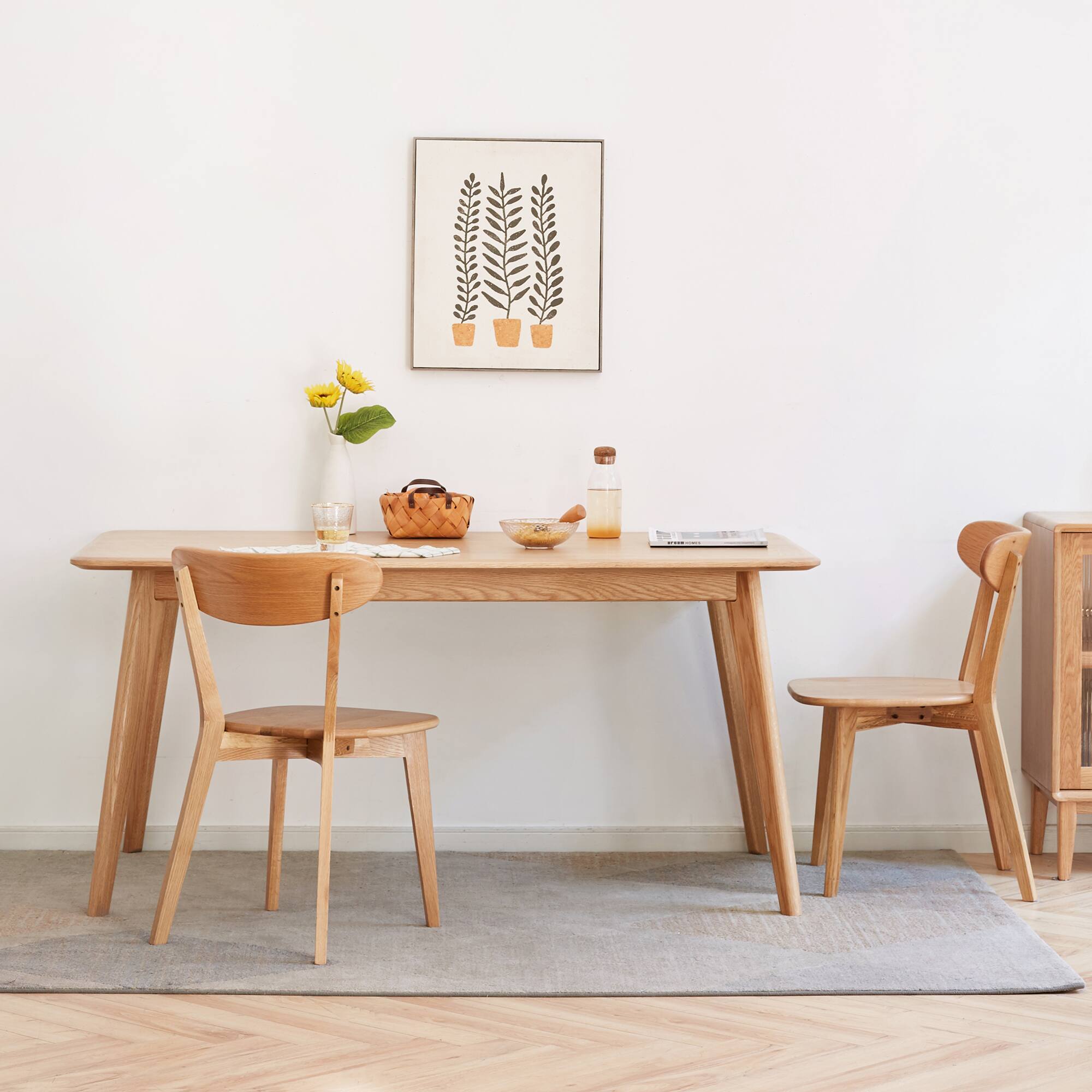 Alt View 10. Tiramisubest - Natural Oak Dining Chair Set of 4 - Solid Wood, FAS Grade, Simple Design - Oak.