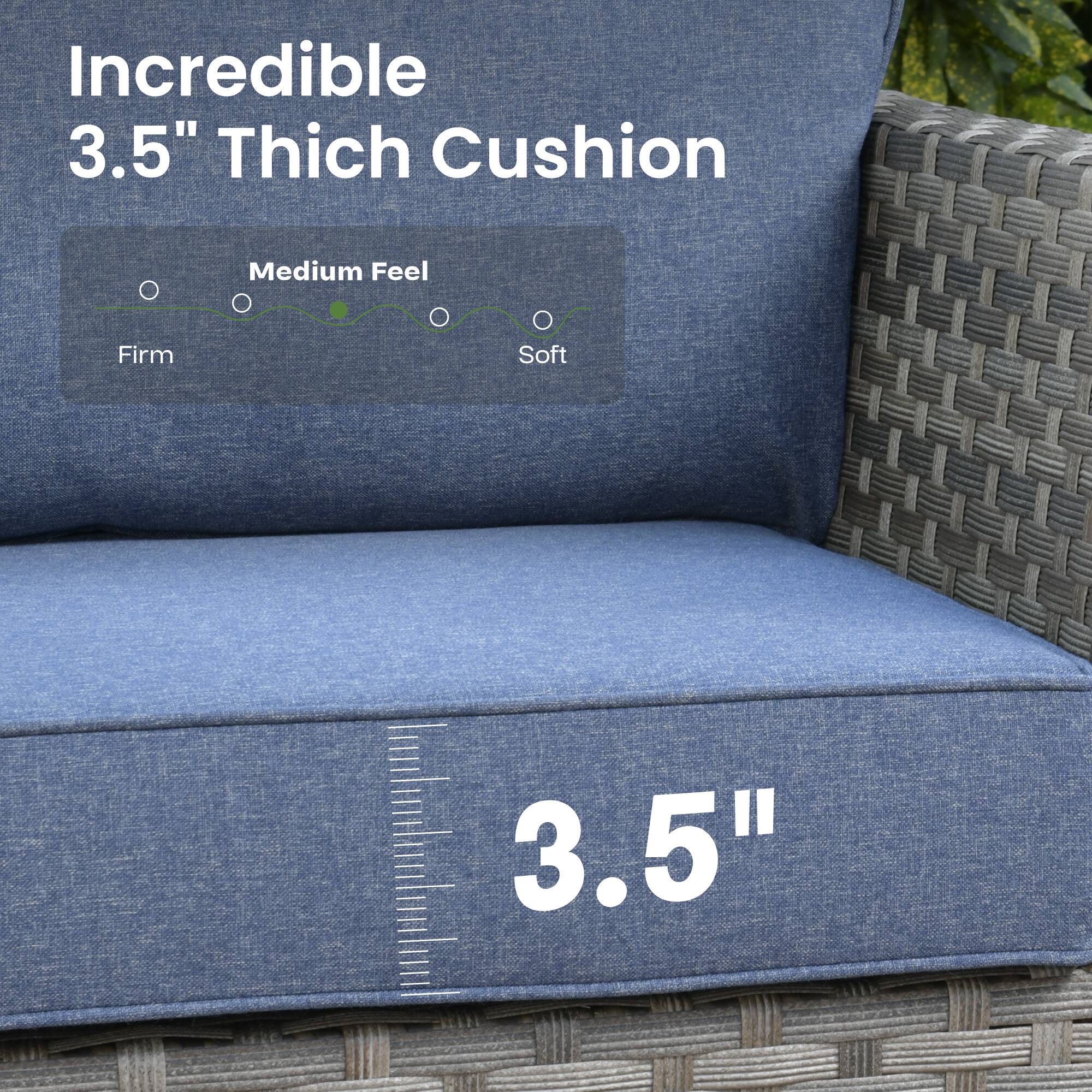 Incredible 3.5" Thick Cushion

Medium Feel

Firm Soft

3.5"