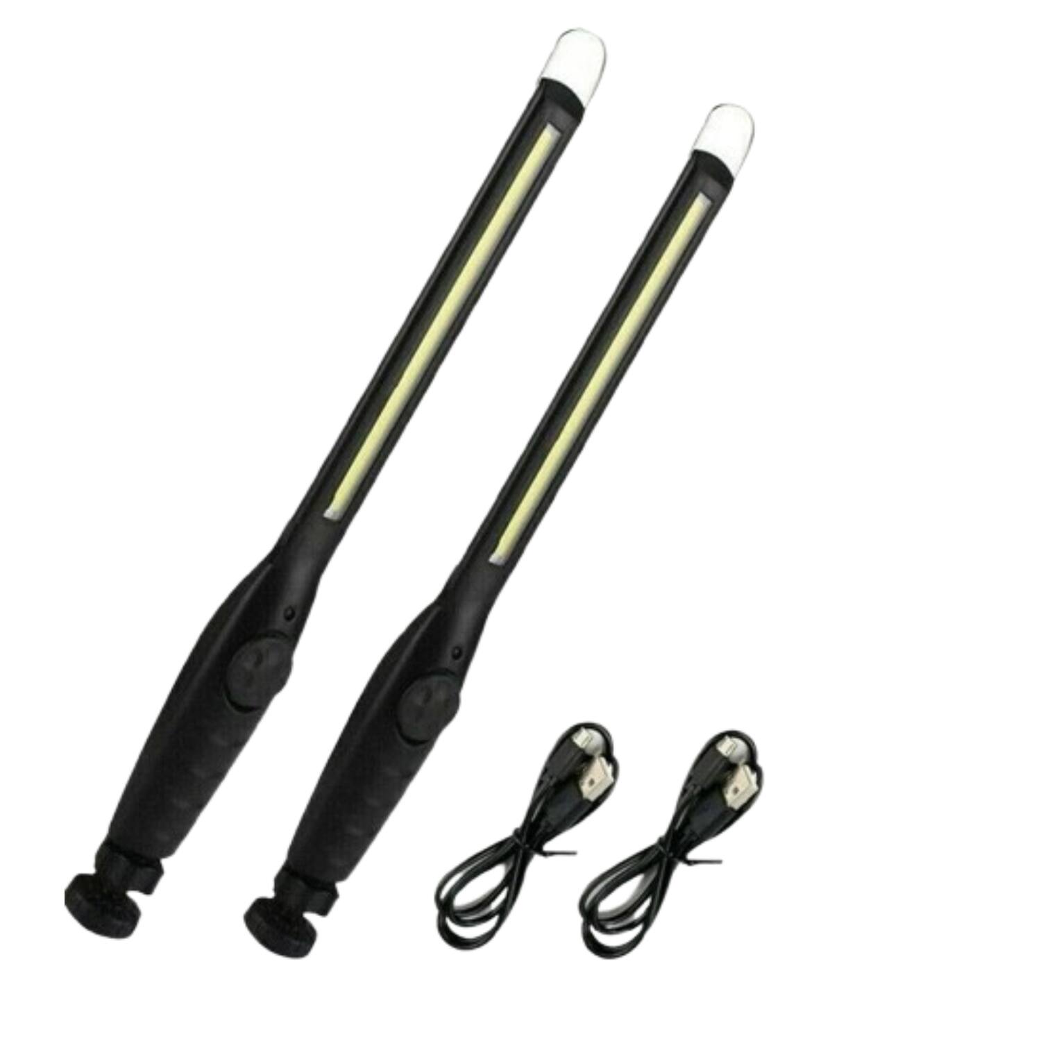 Front. Stock Preferred - 2-Pack COB LED Rechargeable Work Light.