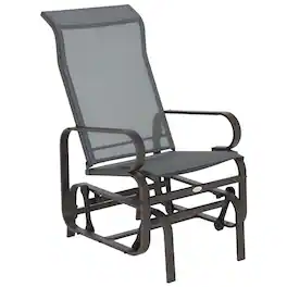 Outsunny - Outdoor Glider Chair, Gliders for Outside Patio with Smooth Rocking Mechanism and Lightweight Construction - Brown/Gray