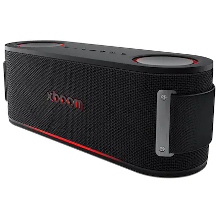 Front. LG - Xboom Bounce Core Portable Bluetooth Speaker BOUNCEC.AUS - Black.