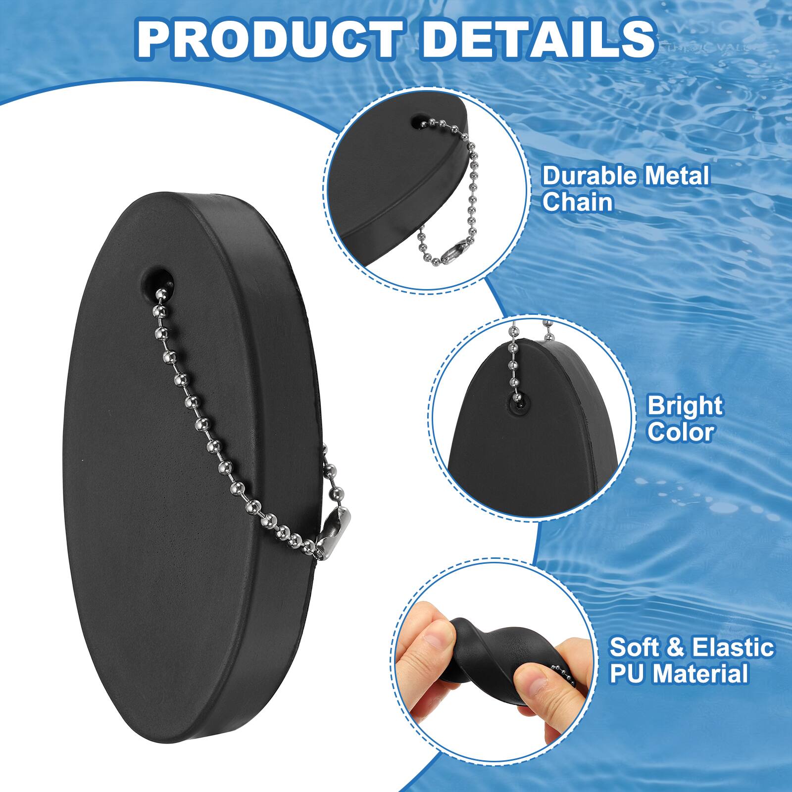 CVSIO PRODUCT DETAILS TLC VAL  
- Durable Metal Chain  
- Bright Color  
- Soft & Elastic PU Material