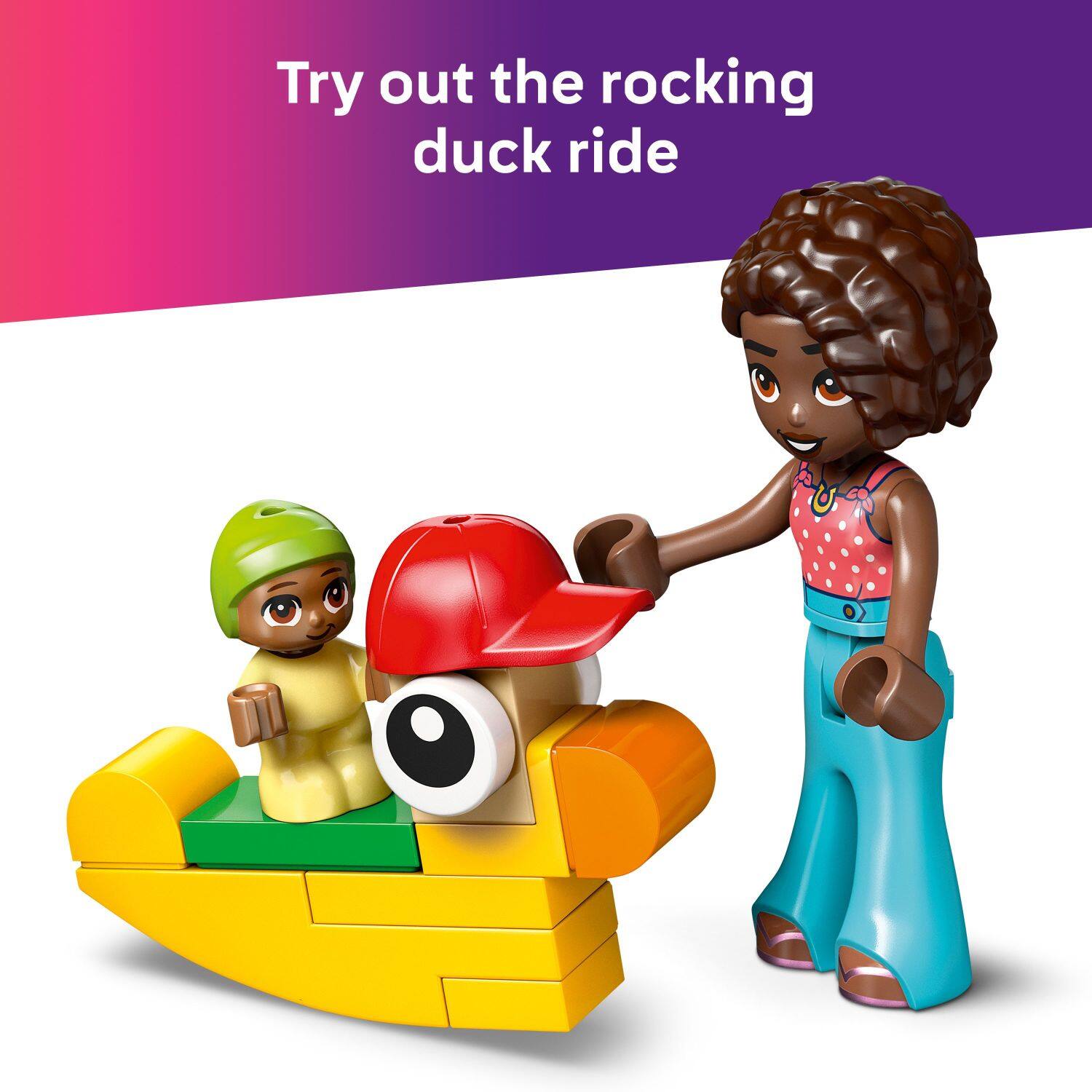 Try out the rocking duck ride.