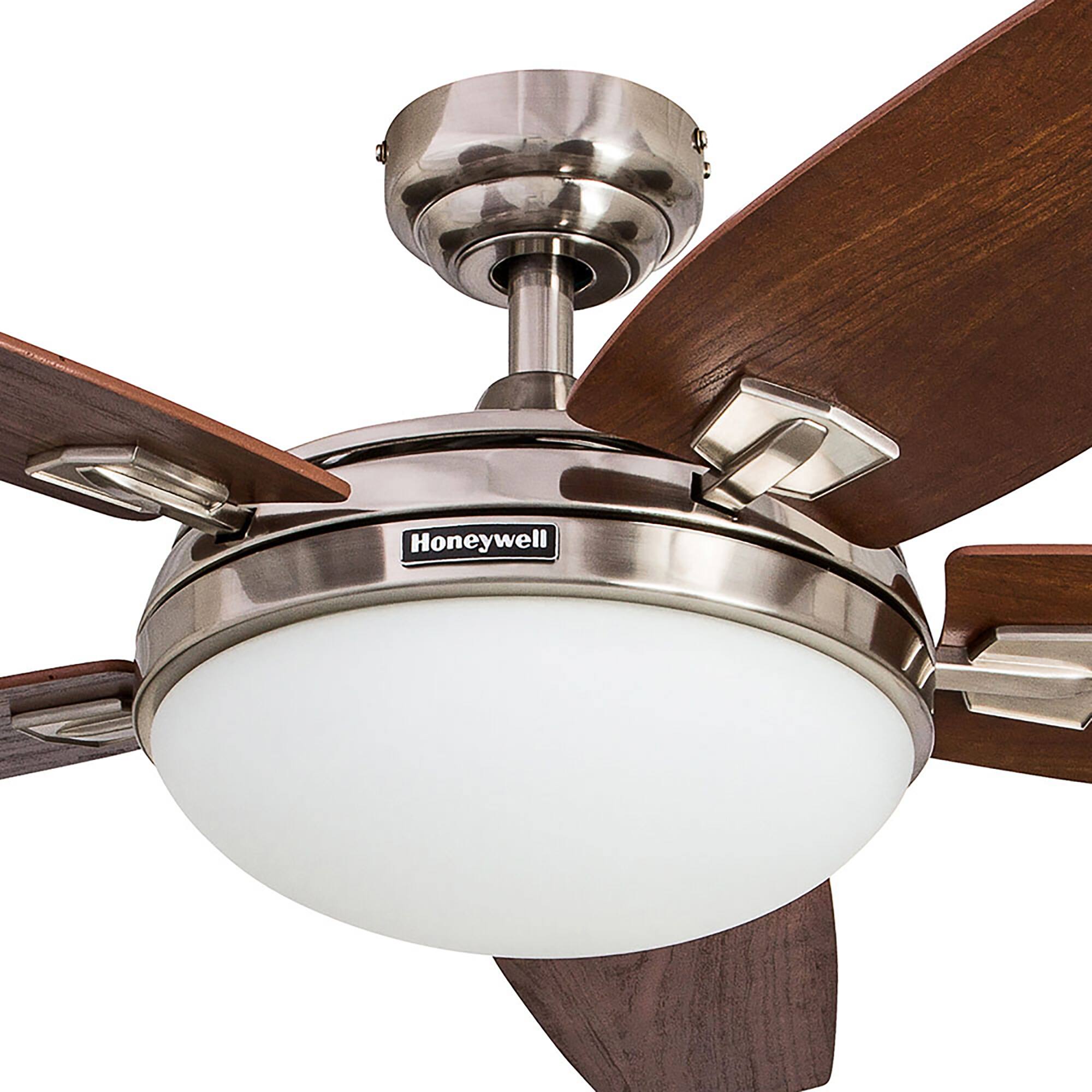 Alt View 8. Honeywell - Honeywell Carmel Ceiling Fan, Quiet Motor & Remote Control, 48", Brushed Nickel - Brushed Nickel.