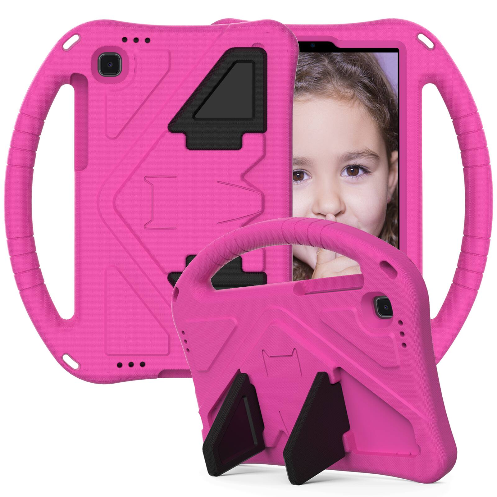 Alt View 3. Dteck - For Samsung Galaxy Tab A7 Lite 8.7" 2021 SM-T220/T225 EVA Foam Tablet Case, Shockproof Handle Stand Lightweight Cover - Rose.