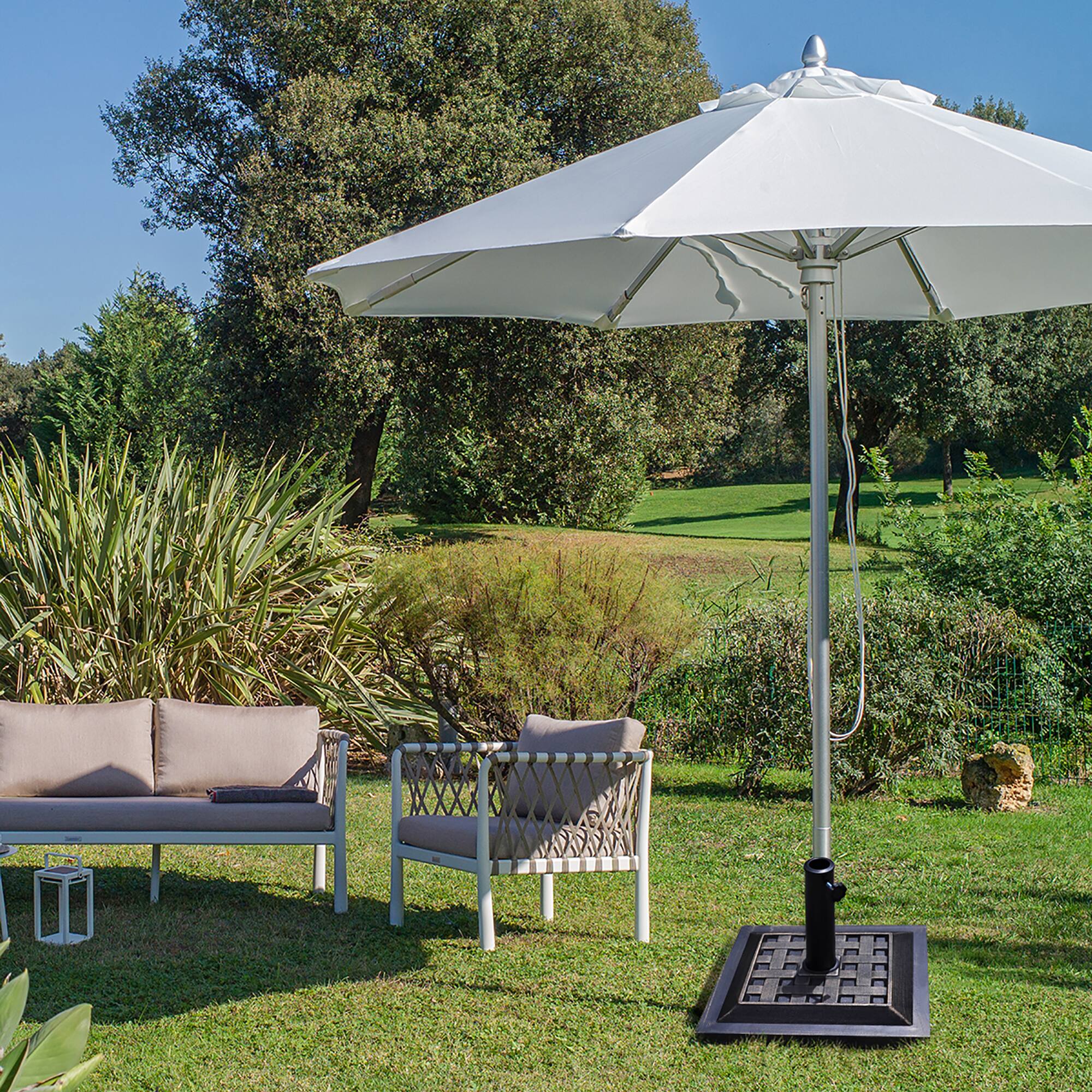 Alt View 9. Costway - 17.5'' Umbrella Base Stand Market Patio Standing Outdoor Living Heavy Duty (Square) - bronze.