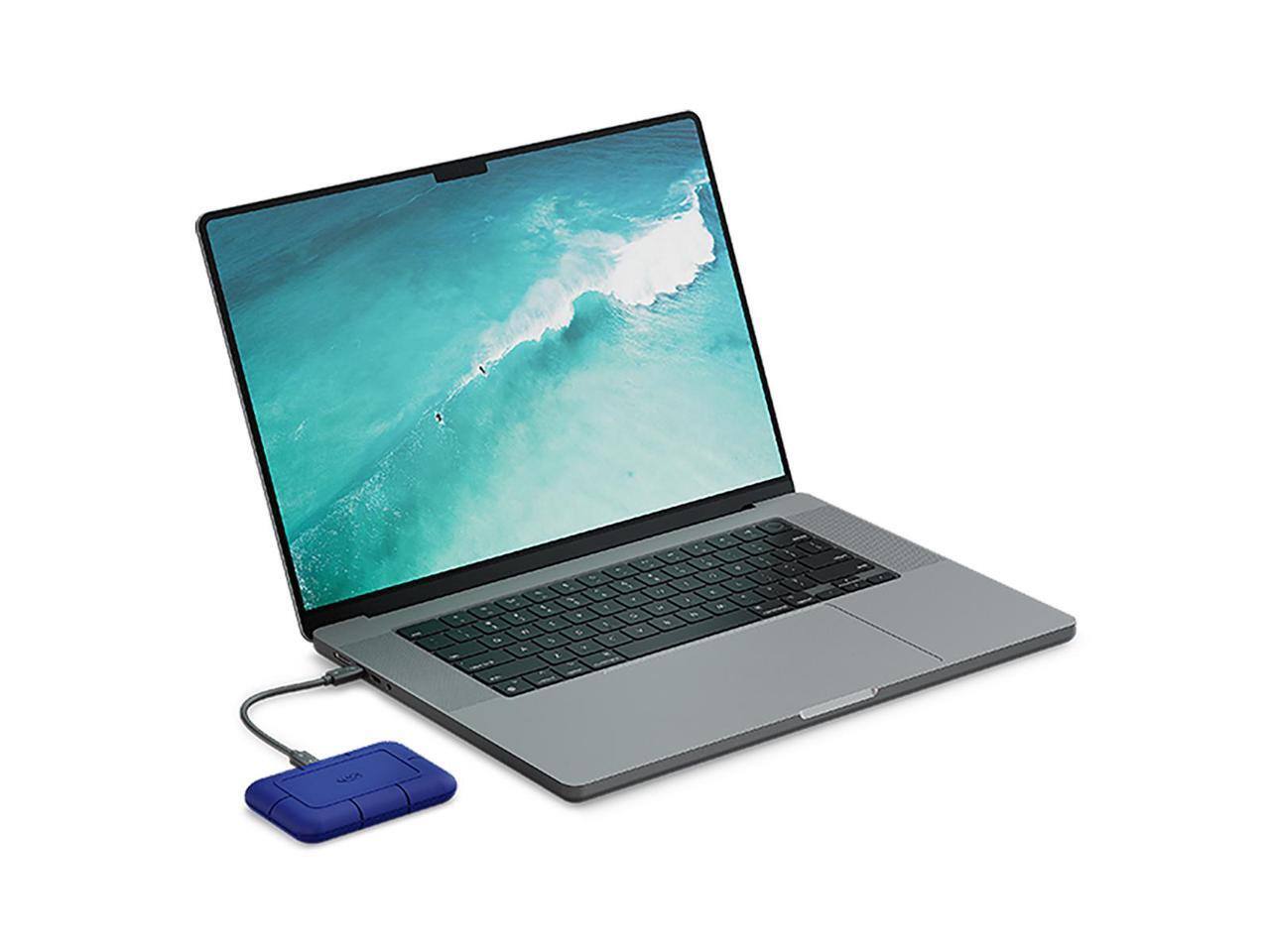 Alt View 4. Seagate - Seagate LaCie Rugged Pro5 4TB SSD - Thunderbolt 5 - 6700 MB/s Read - Blue - Blue.