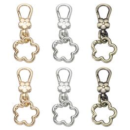 Unique Bargains - 6pcs Metal Keychain Clip Swivel Lobster Claw Clasp Quick Release Flower Key Ring Detachable for Crafts Bag Lanyard - Light Gold/Silver/Bronze