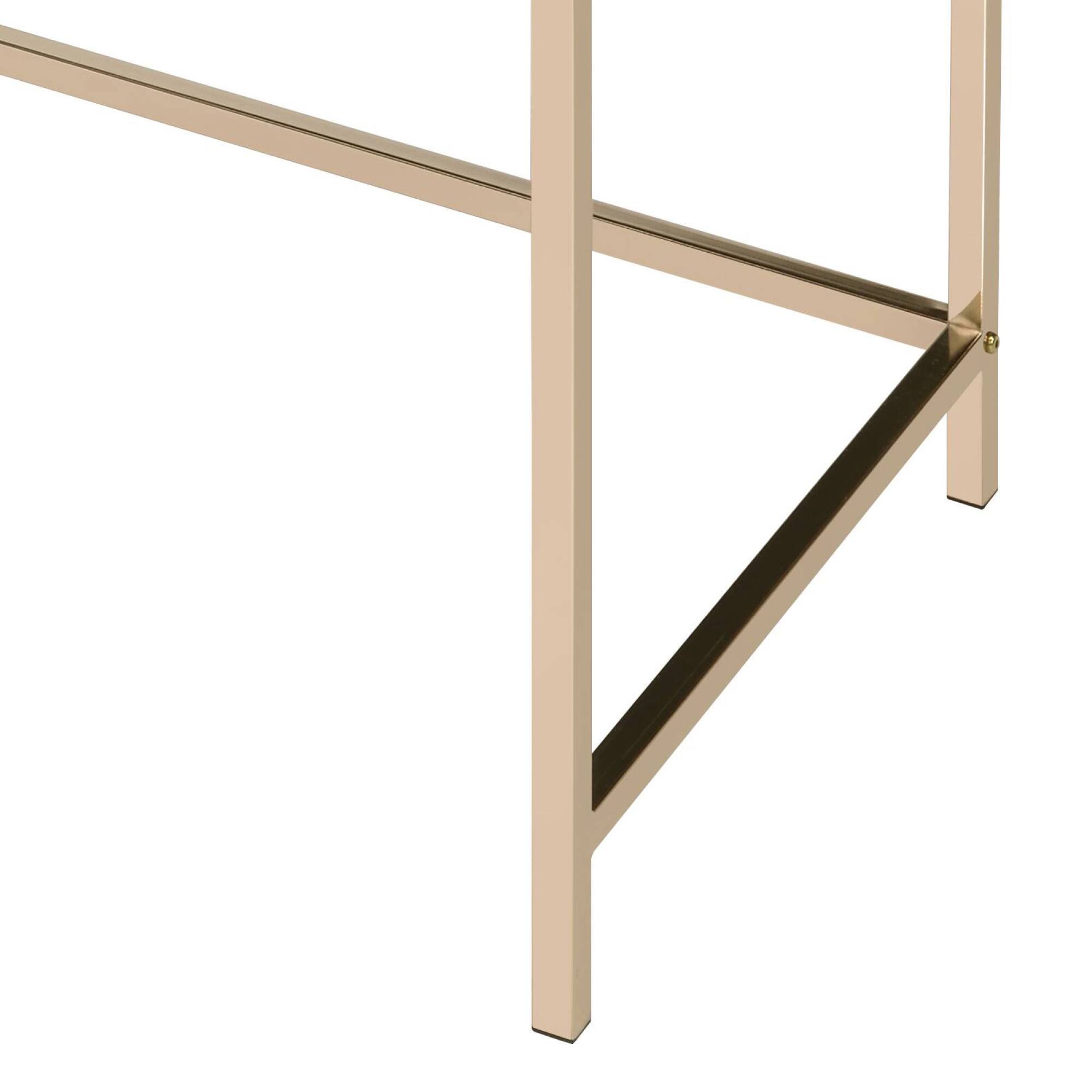 Left. GOODSILO - Contemporary High Gloss Writing Desk with Metal Base and Two Storage Drawers for Modern Office - Black.