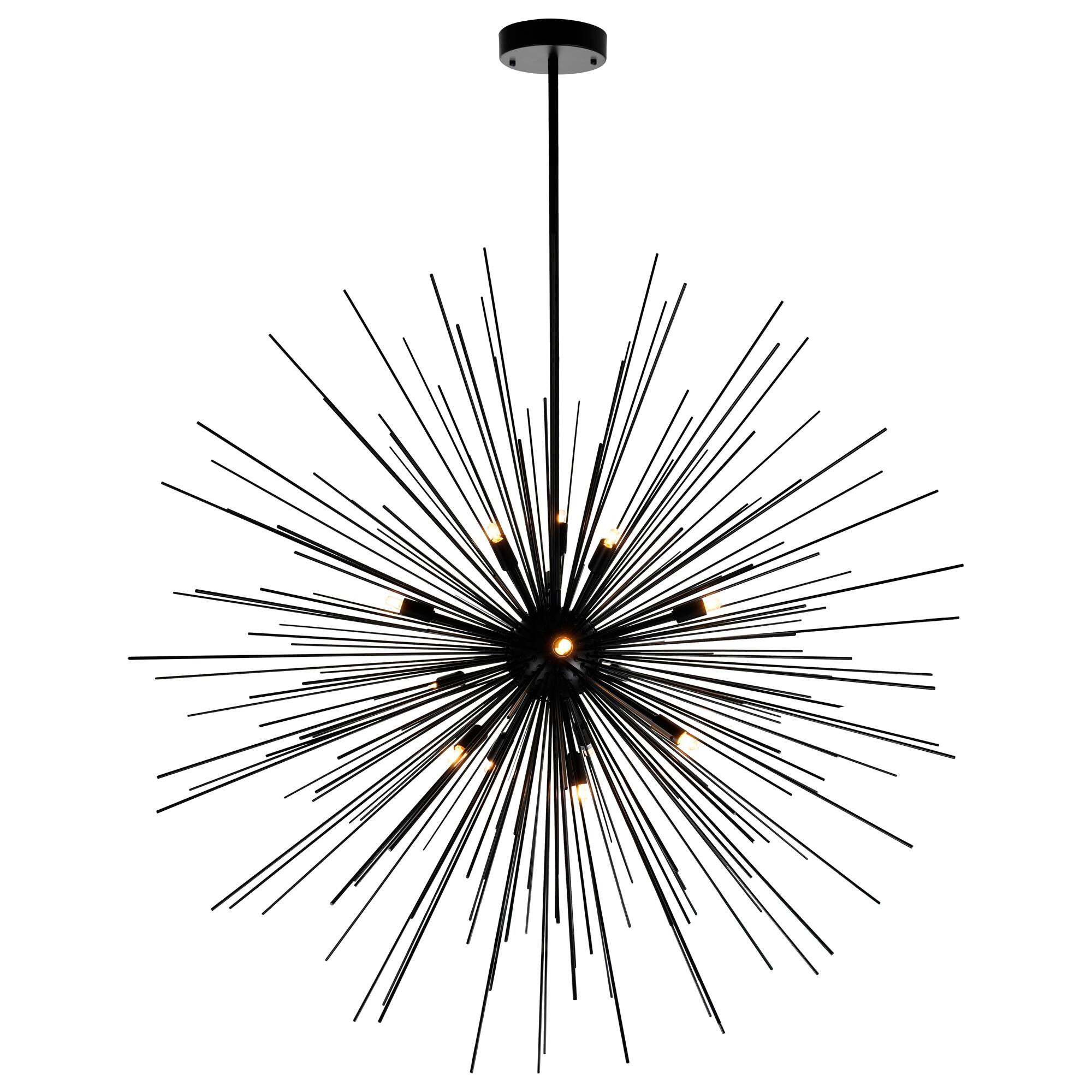 Back. CWI Lighting - Savannah 14 Light Chandelier With Black Finish - Black.