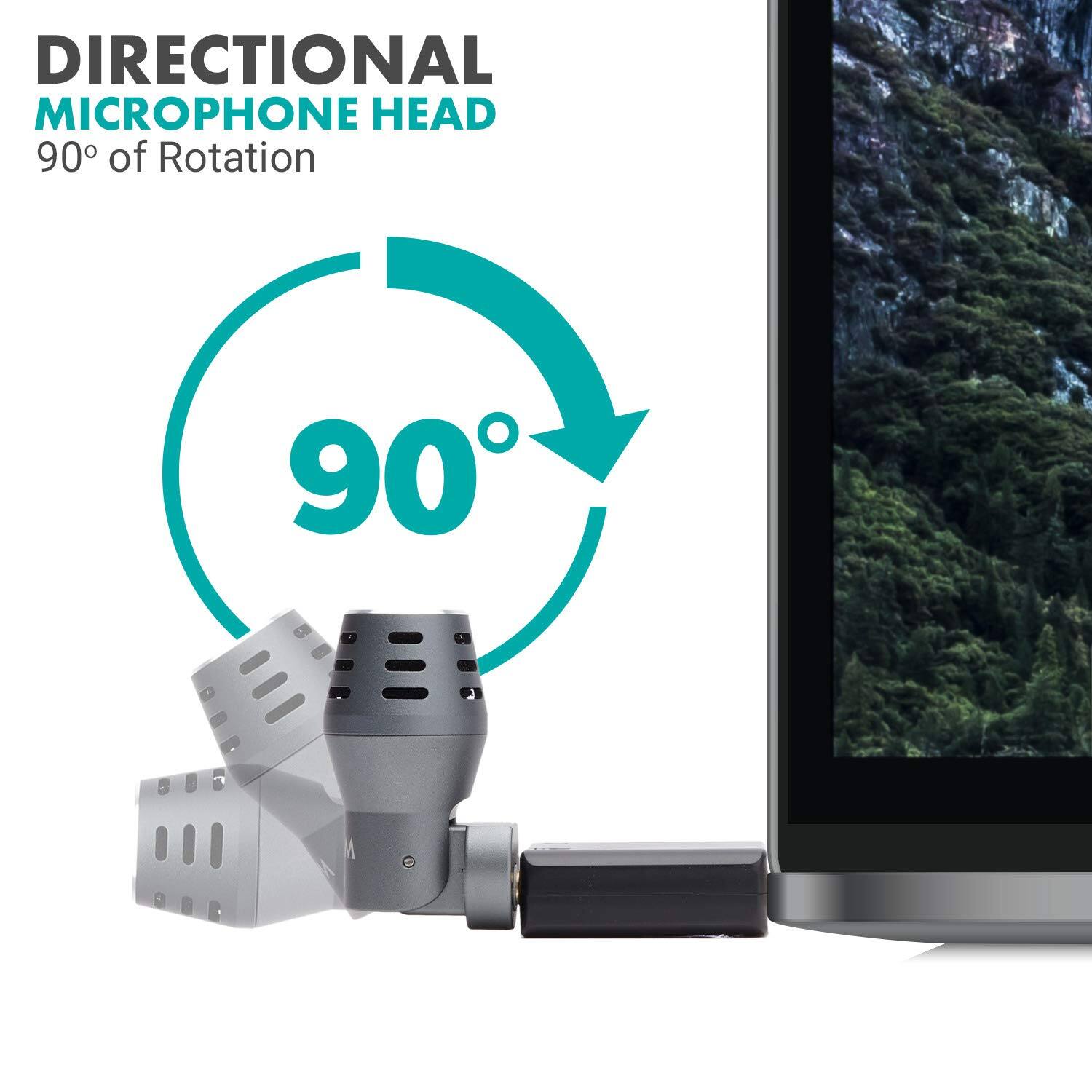 DIRECTIONAL MICROPHONE HEAD  
90° of Rotation
