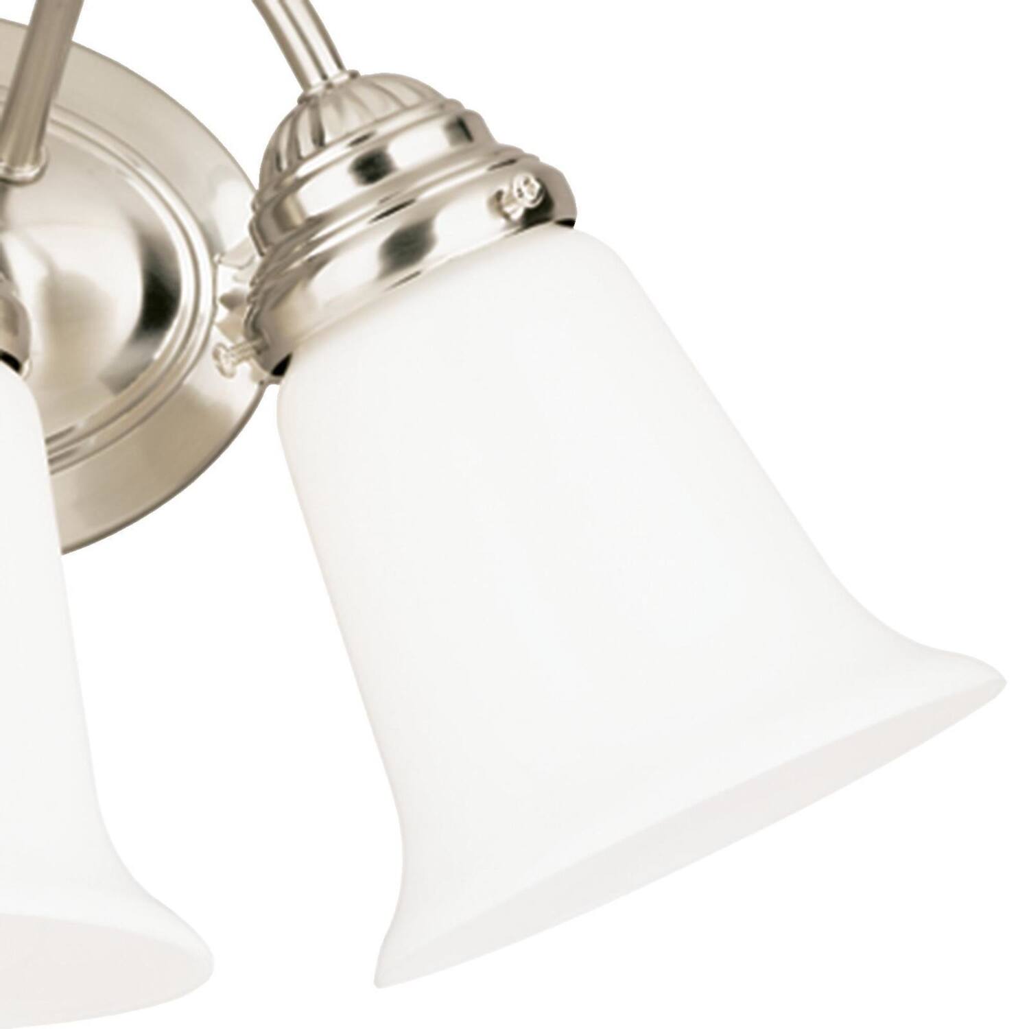 Left. Westinghouse - Westinghouse 3-Light Brushed Nickel White Wall Sconce.
