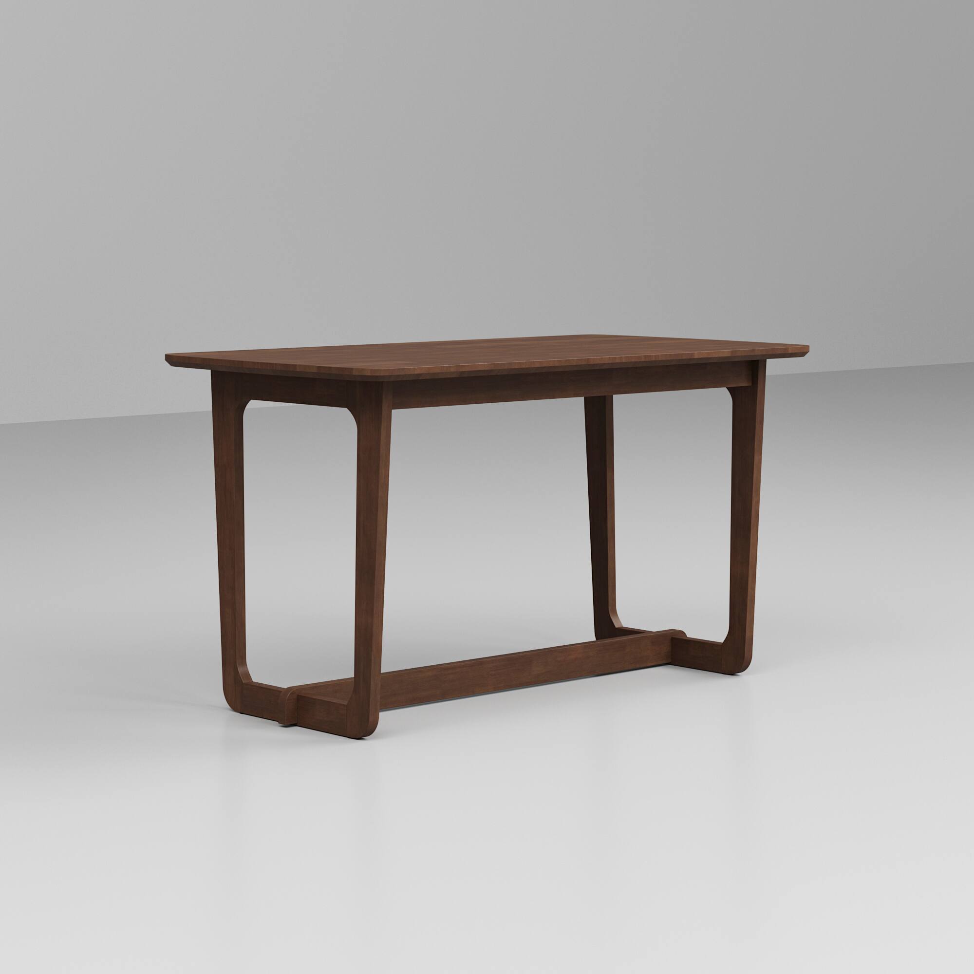 Famapy - Solid Wood Writing Desk, Rubberwood Computer Desk with Wide Desktop and Safe Round Corners, Study Table for Home Office - Brown - Thumbnail 3