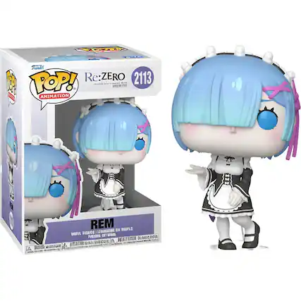 Sure, here is the corrected and grouped text from the image:
---
**Top Left (Box):**
- Funko
- POP!
- ANIMATION
- Re:ZERO
- 2113
- REM
- "Re:ZERO" from the novel by Naoya Matsumae
- "Re:ZERO" from the novel by Naoya Matsumae
- "Re:ZERO" from the novel by Naoya Matsumae
- REM
- "Re:ZERO" from the novel by Naoya Matsumae
- Funko
- ©Funko
- ©Funko
- ©Funko
- ©Funko
**Bottom Left (Box):**
- REM
- "Re:ZERO" from the novel by Naoya Matsumae
- "Re:ZERO" from the novel by Naoya Matsumae
- Funko
- ©Funko
- ©Funko
- ©Funko
**Bottom Right (Figure):**
- (No text visible)
---