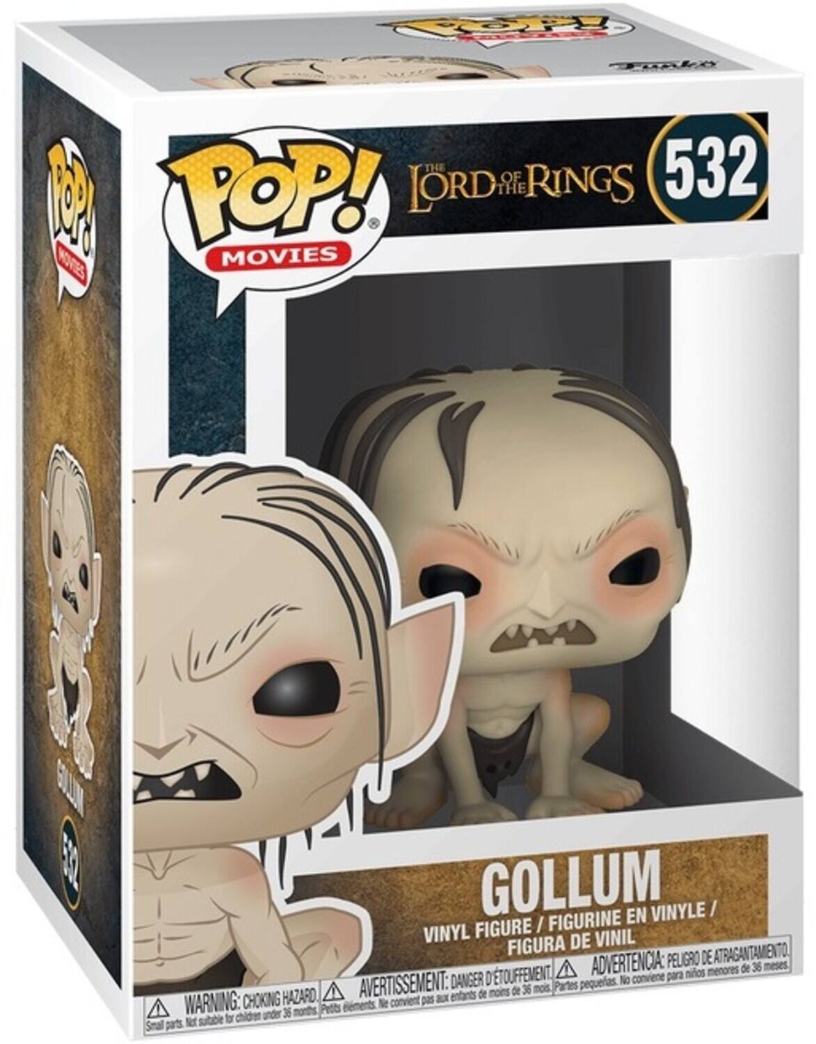 POP! LORD OF THE RINGS 532 MOVIES GOLLUM EN VINYLE FIGURE / FIGURINE VINYL DE VINIL FIGURA ATRAGANTAMIENTO. ADVERTENCIA: PELIGRO DE menores de 36 meses DTOUFFEMENT conviene para nios AVERTISSEMENT: DANGER pequeas. No noins de 36 mois Partes HAZARD a entants de WARNING: CHOKING Petits elements N convient pas chidren under 36 months Not subable for Smal parts