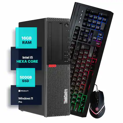 16GB RAM
Intel i5 HEXA CORE
500GB SSD
Windows 11 Pro