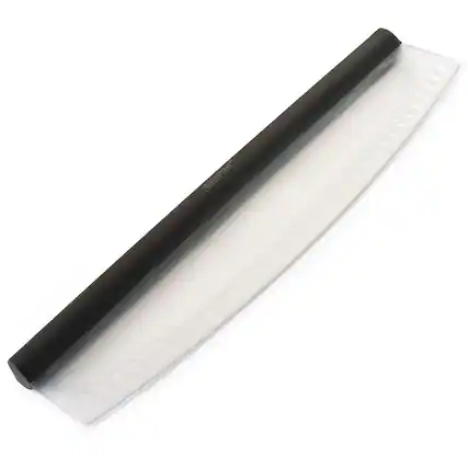 Front. Norpro - Grip EZ Multi Use Rocking Pizza Cuttler with Scallops - Black.