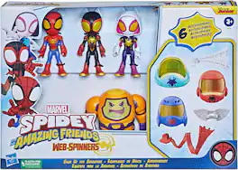 Marvel - Web-Spinners Gear Up for Adventure 4-Pack, 4-Inch Action Figures with 6 Accessories (Exclusive)