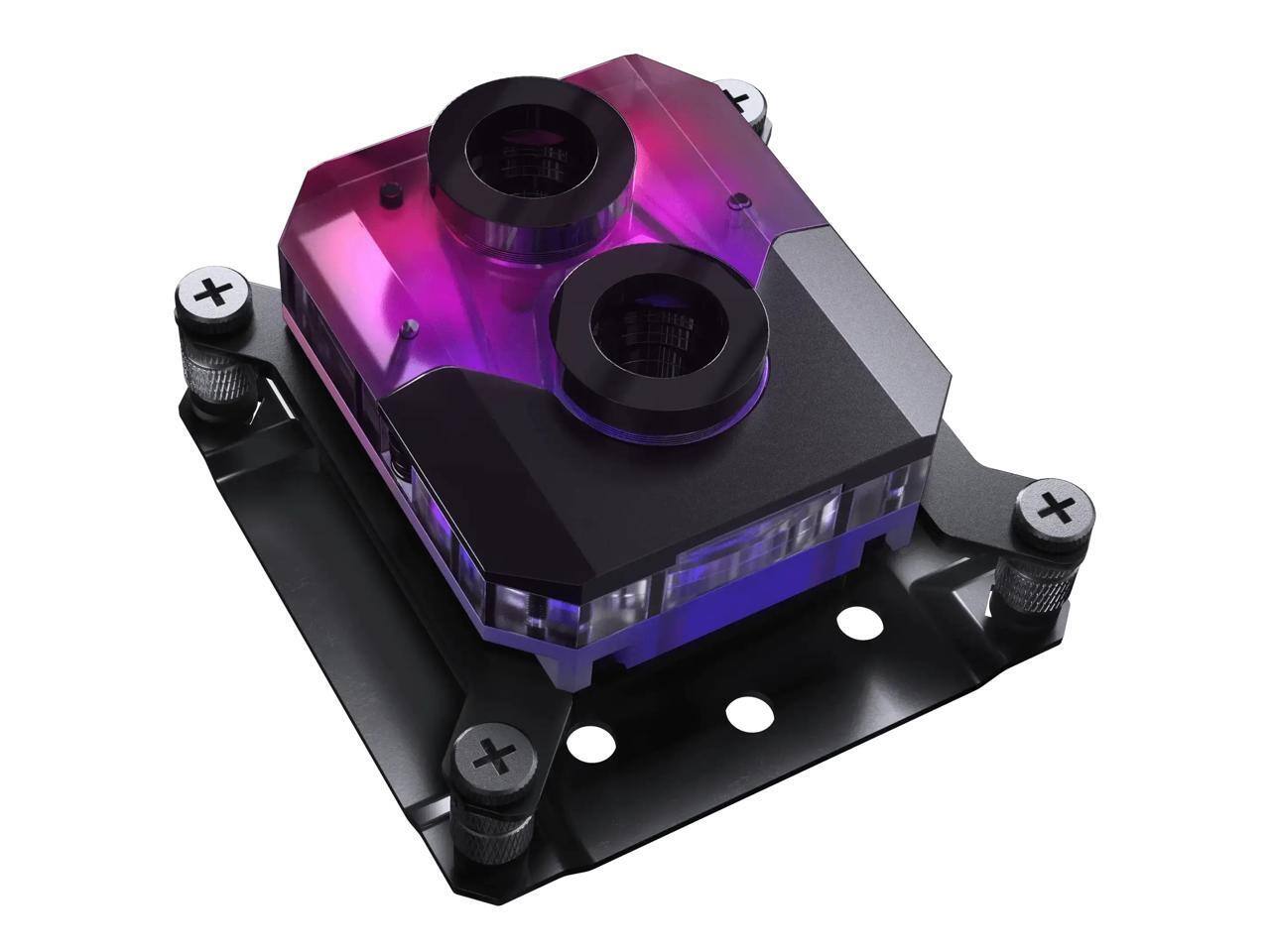 Alt View 1. Phanteks - Phanteks Glacier EZ-Fit 450CPU, Copper Water Block for Intel 1700/AM5, RGB, Black - Black.