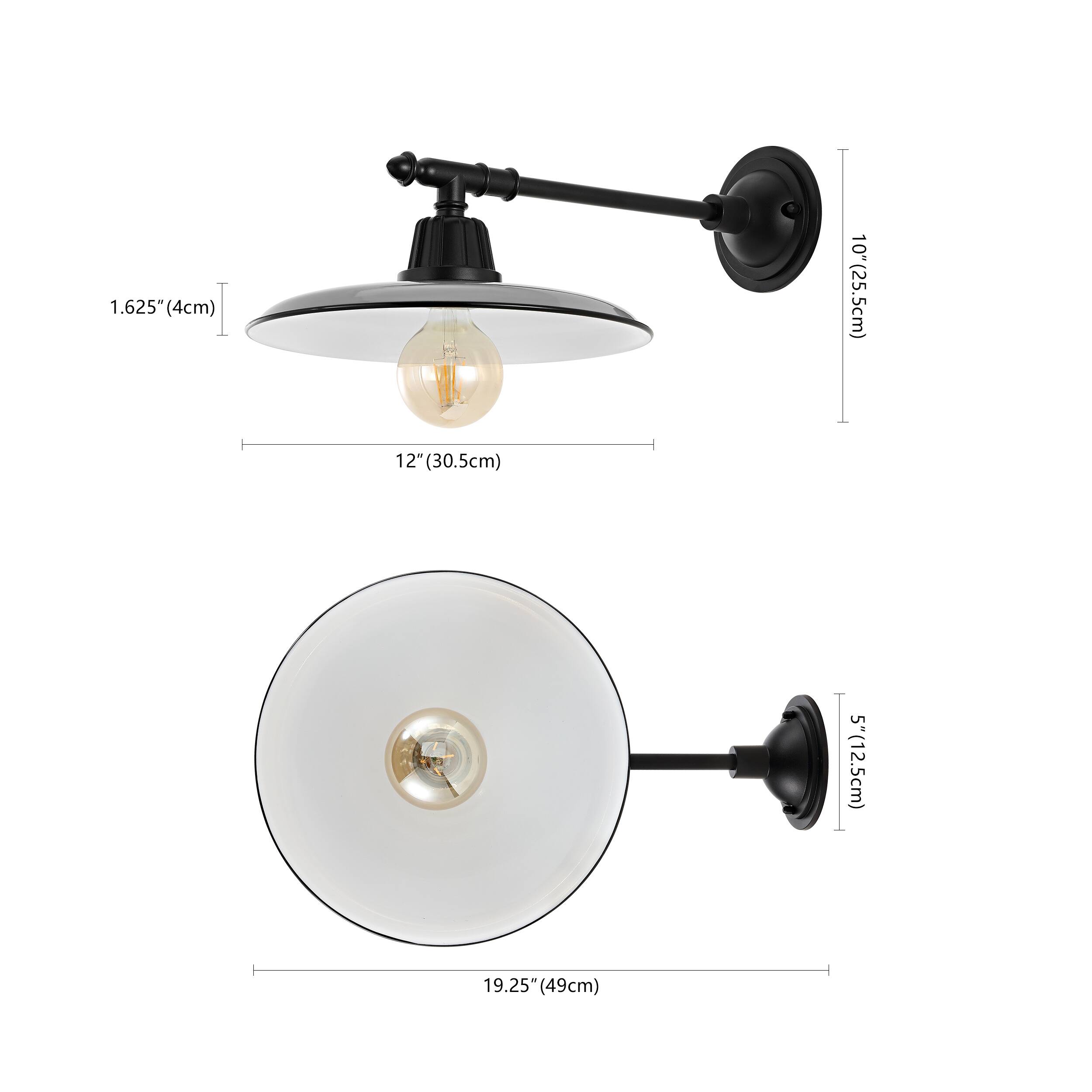 1.625" (4cm)  
10" (25.5cm)  
12" (30.5cm)  
5" (12.5cm)  
19.25" (49cm)