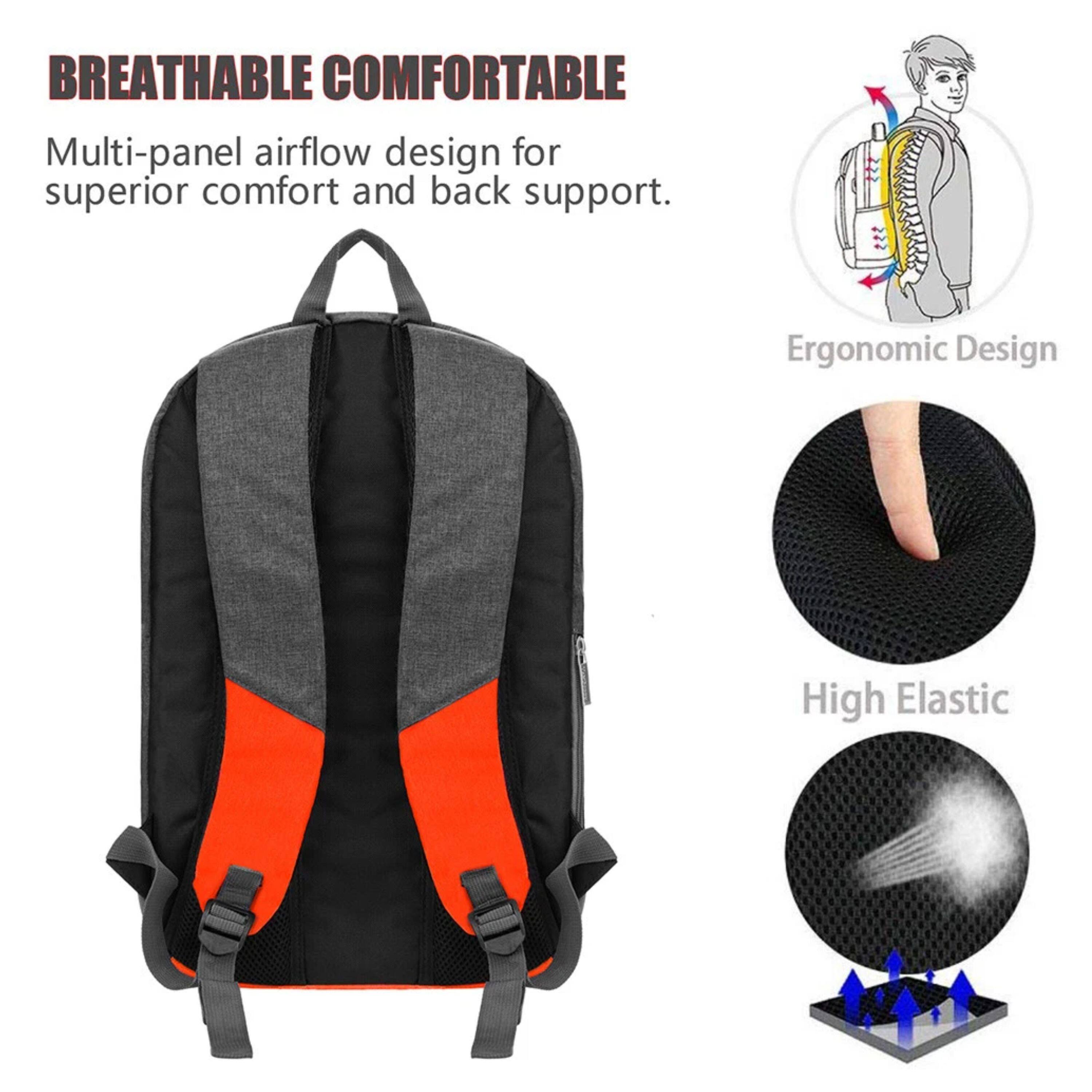 BREATHABLE COMFORTABLE  
Multi-panel airflow design for superior comfort and back support.  

Ergonomic Design  
High Elastic