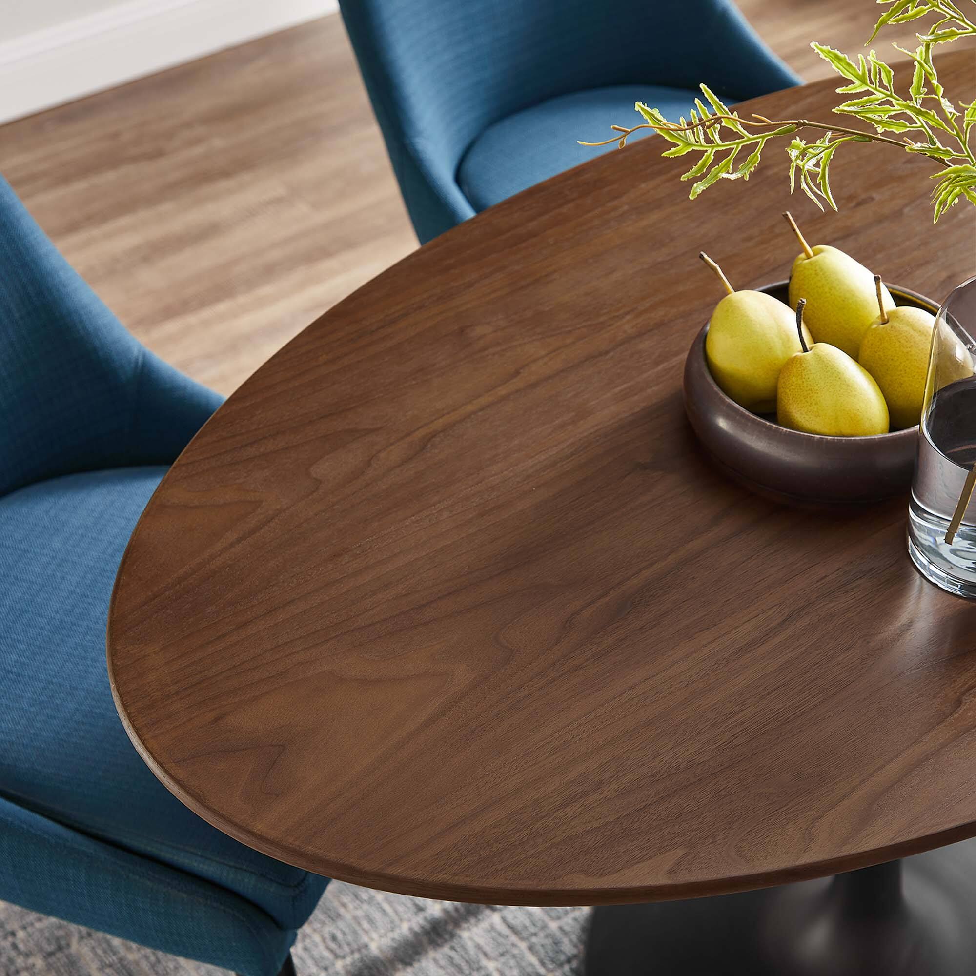 Alt View 1. Modway - Lippa Oval Wood Dining Table - Black Walnut.