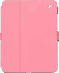 Speck - Balance Folio Case for Apple iPad 11"(A16 chip 2025) and iPad 10.9" (10th Generation) - Pink/Deep Malachite - Front_Zoom