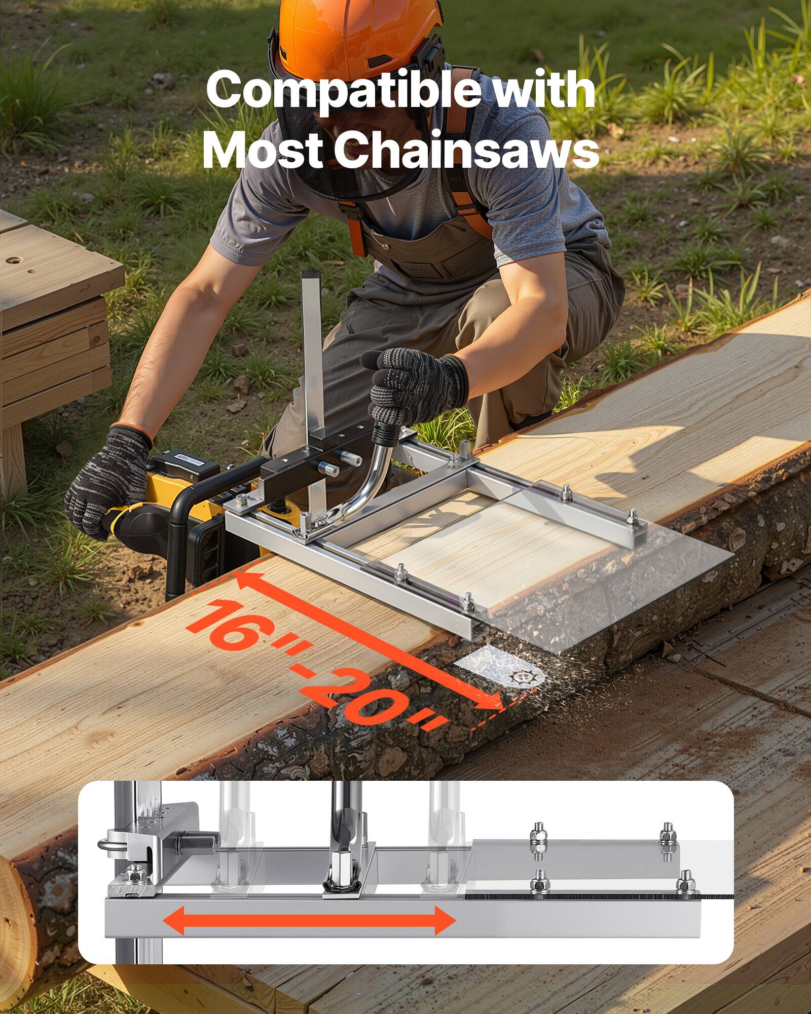 Compatible with Most Chainsaws  
16" - 20"