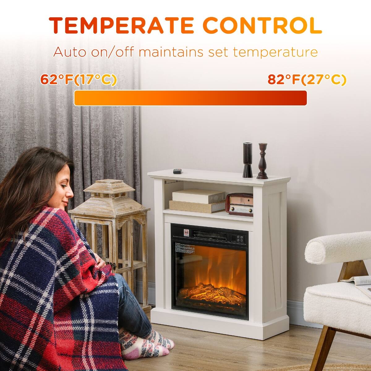 TEMPERATE CONTROL  
Auto on/off maintains set temperature  
62°F(17°C)  
82°F(27°C)