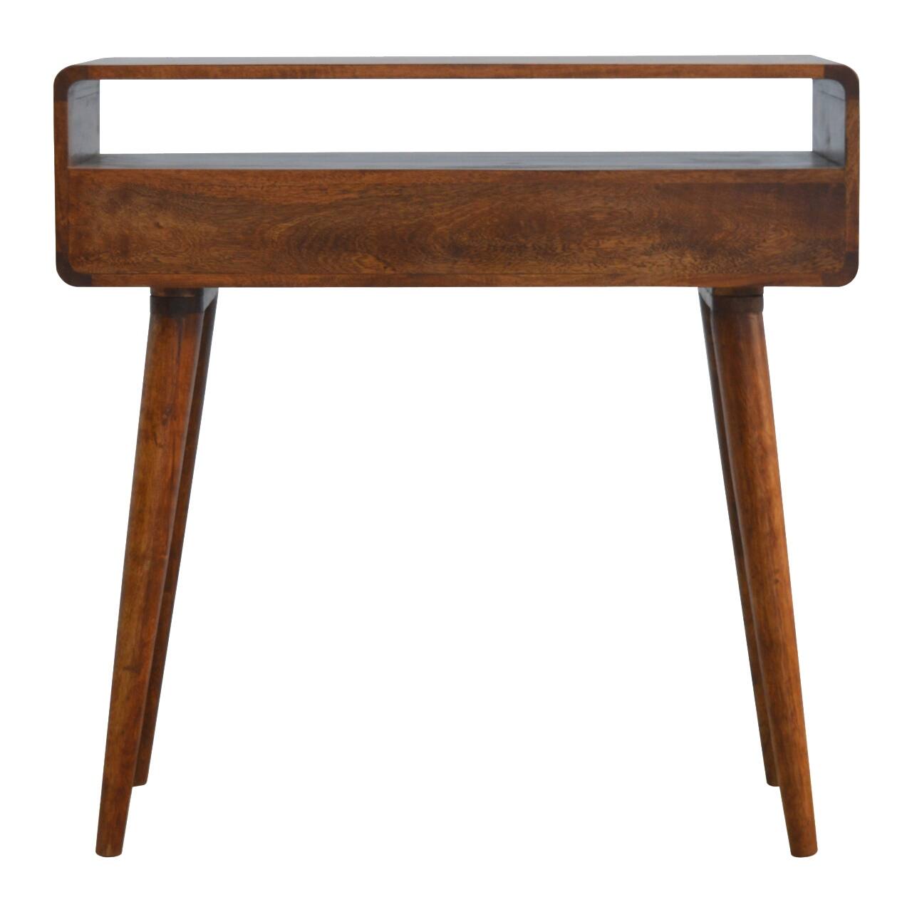 Alt View 6. Artisan Furniture - Artisan Furniture Solid Wood Curved Chestnut Console Table - Brown.