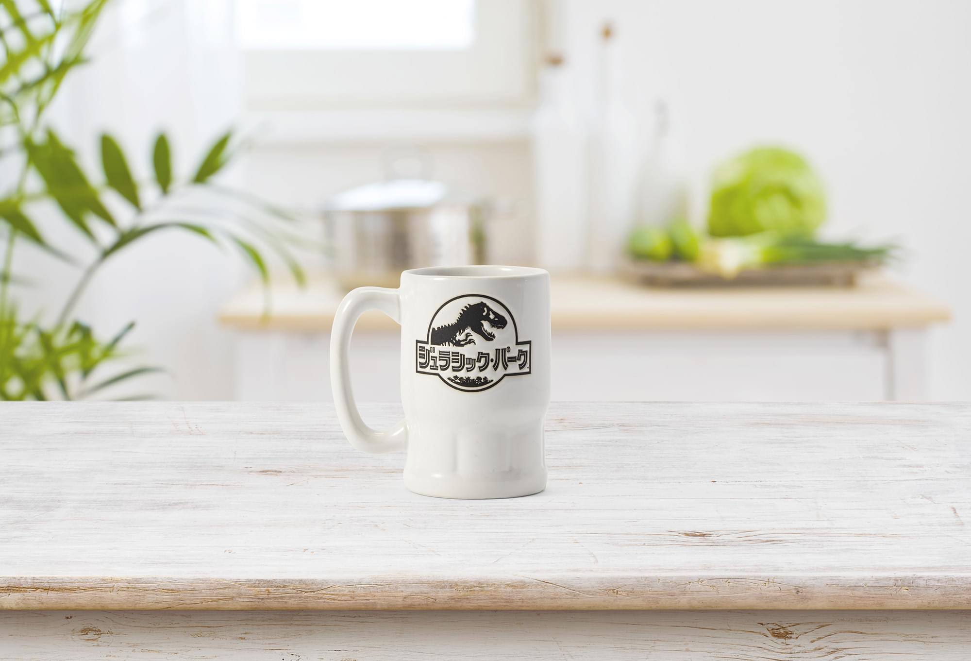 Alt View 3. Jurassic World - Jurassic Park Japanese Logo 3.5” x 3.3” Ceramic Mini Mug - White.