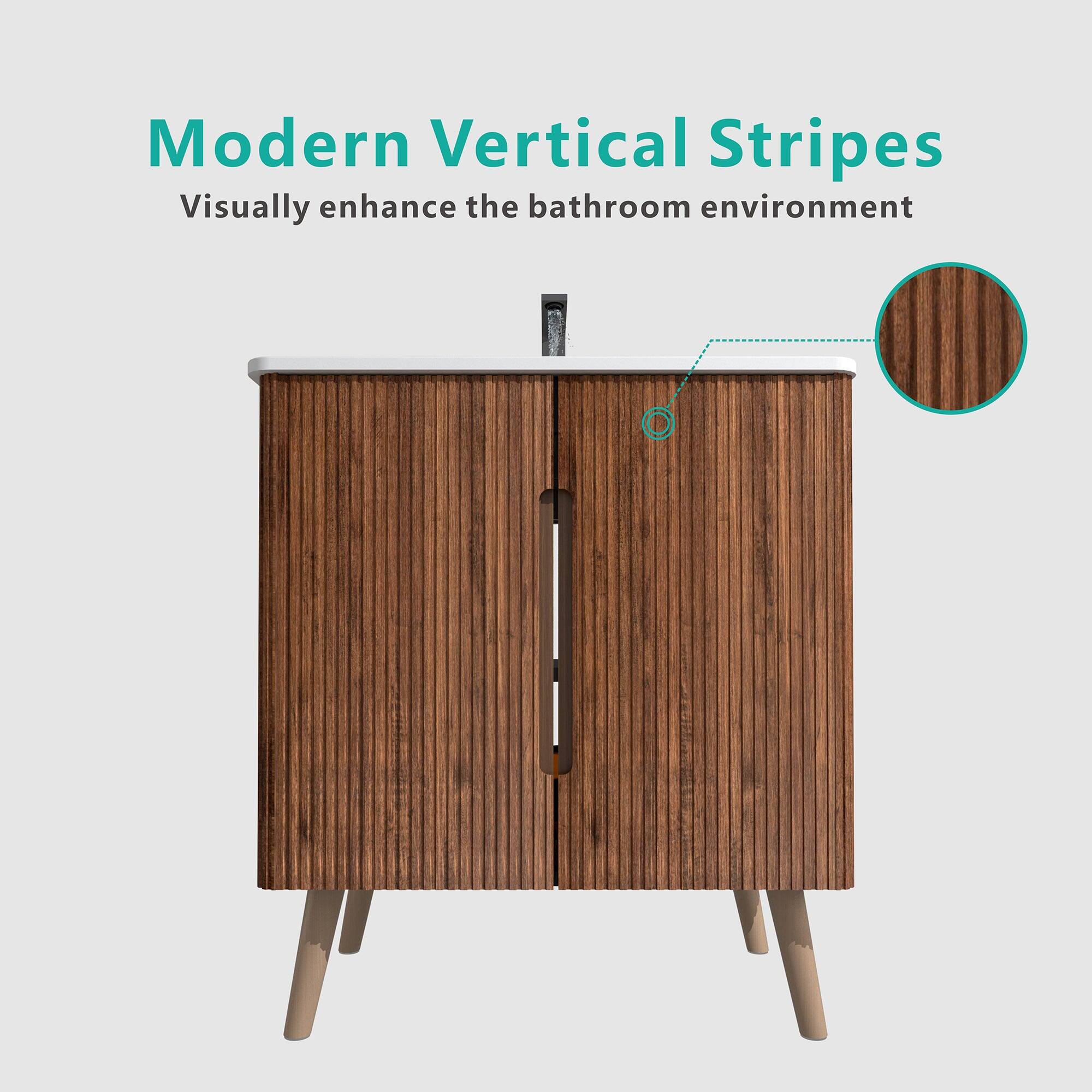 Modern Vertical Stripes  
Visually enhance the bathroom environment