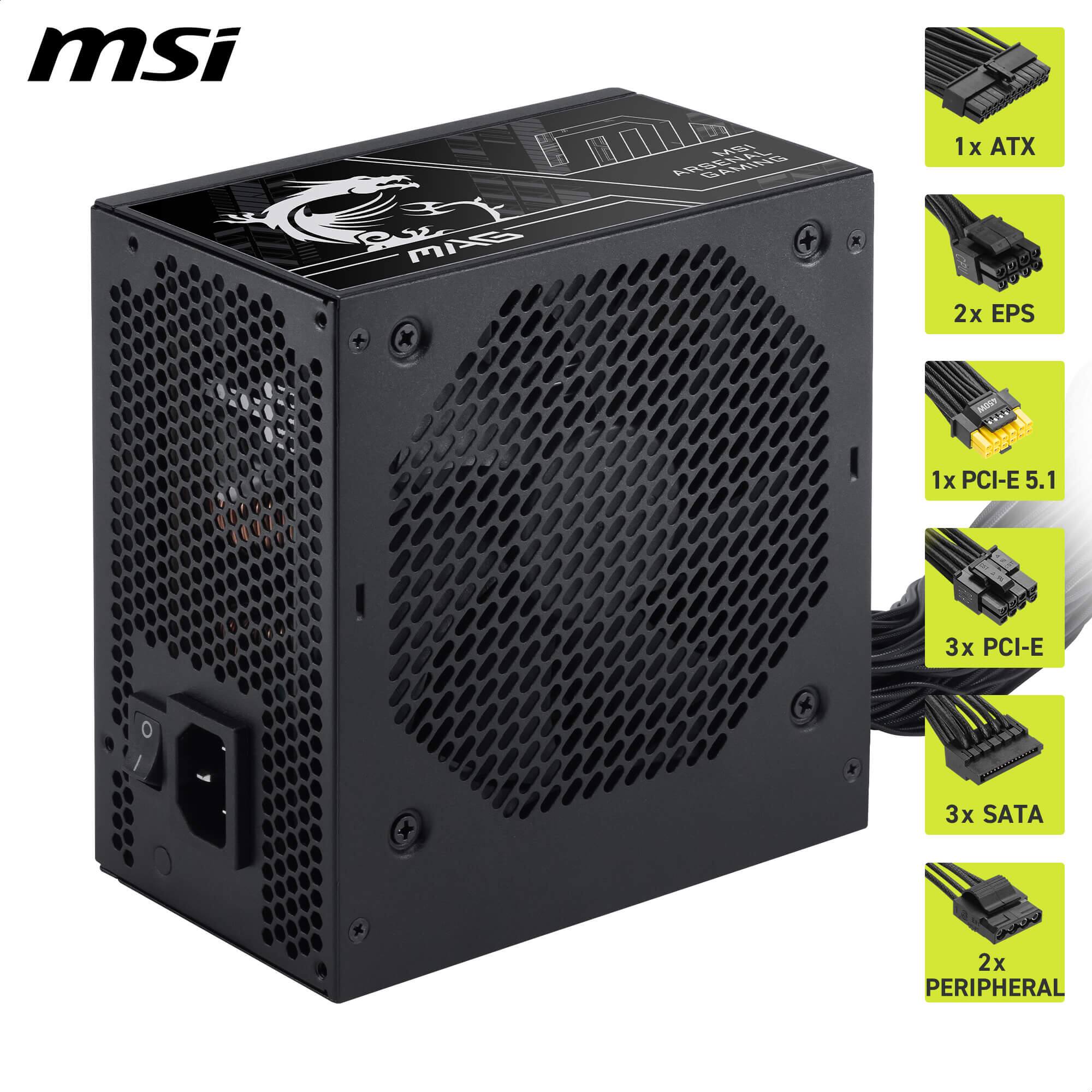 MSI G310 M-BI DRA GAMING  
1x ATX  
2x EPS  
1x PCI-E 5.1  
3x PCI-E  
3x SATA  
2x PERIPHERAL