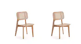 Manhattan Comfort - Versailles Industry Chic Wood Dining Chair - Set of 2 - Natural