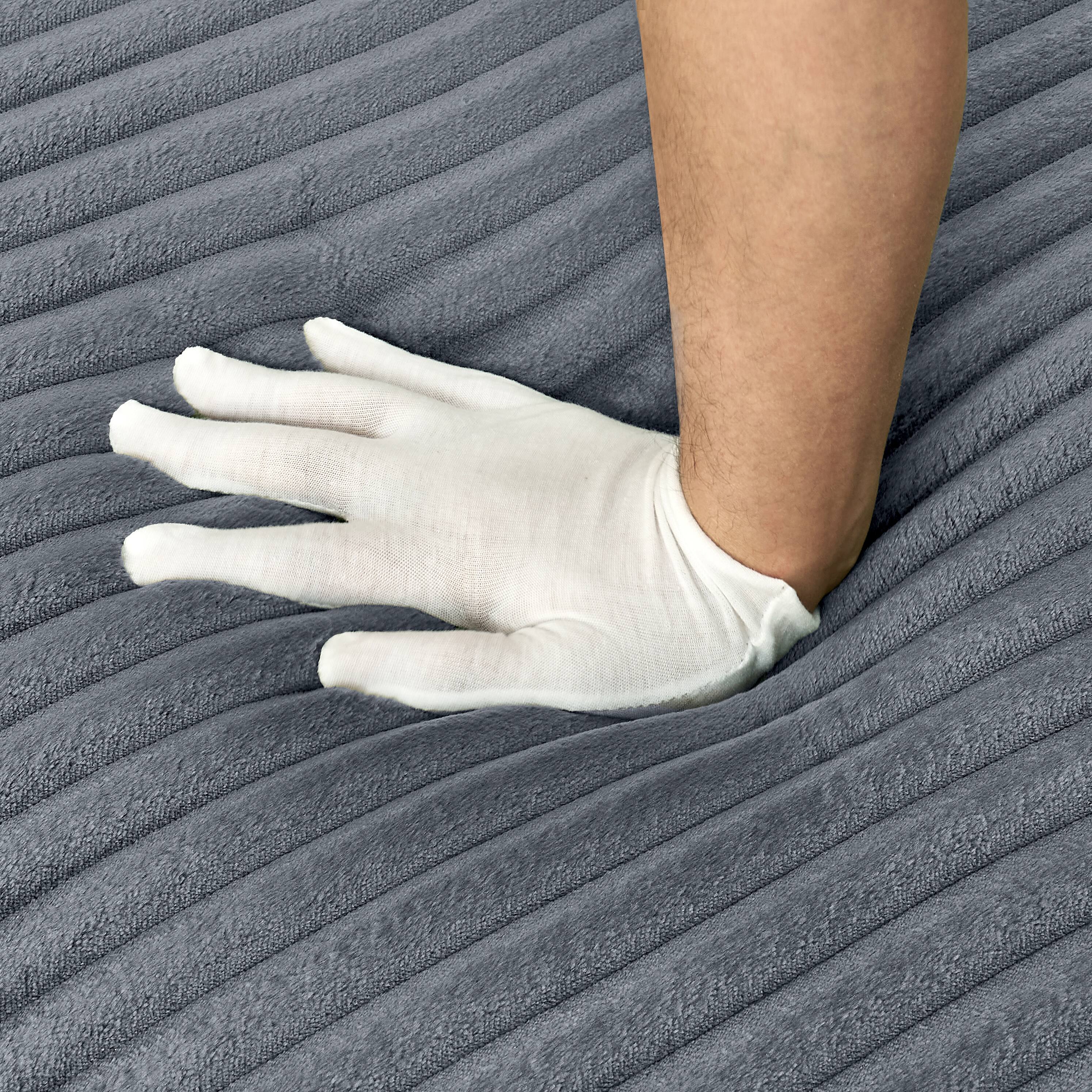 Back. Anysun - 115" U-Shape Boneless Corduroy Sectional with Chaise & Ottoman-No Assembly, Deep-Seat Modular Cloud Sofa for Living Room - Gray.