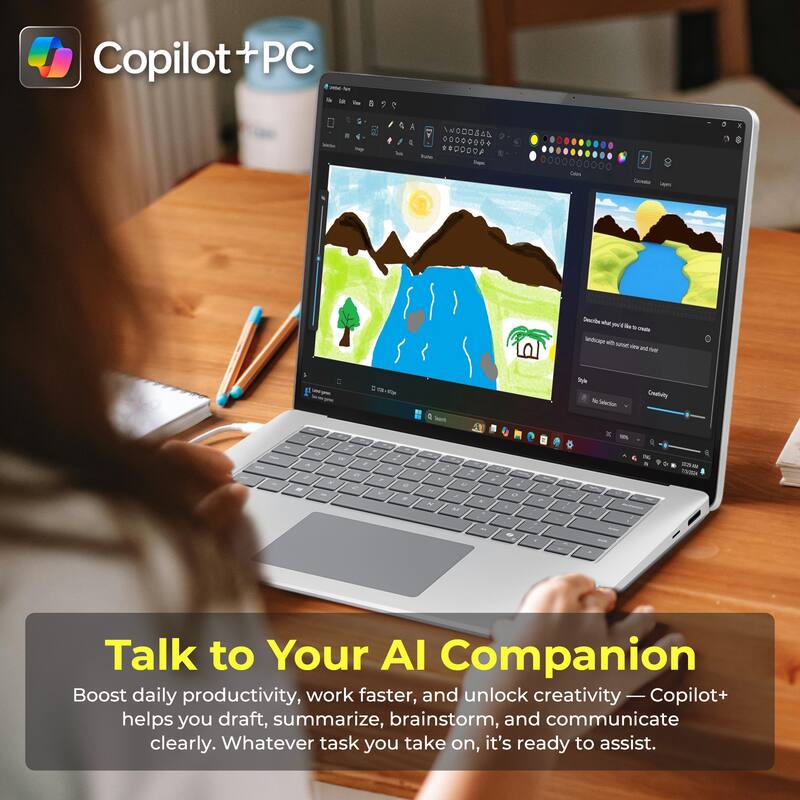 Copilot+ PC

Talk to Your AI Companion

Boost daily productivity, work faster, and unlock creativity — Copilot+ helps you draft, summarize, brainstorm, and communicate clearly. Whatever task you take on, it's ready to assist.