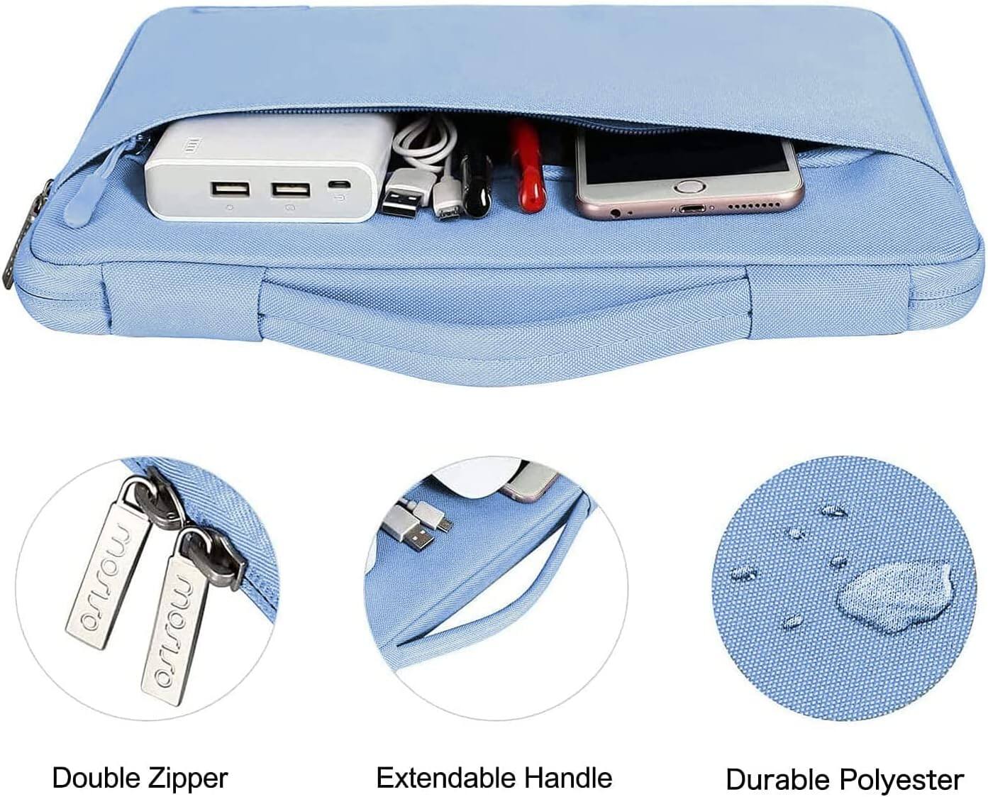 Double Zipper  
Extendable Handle  
Durable Polyester