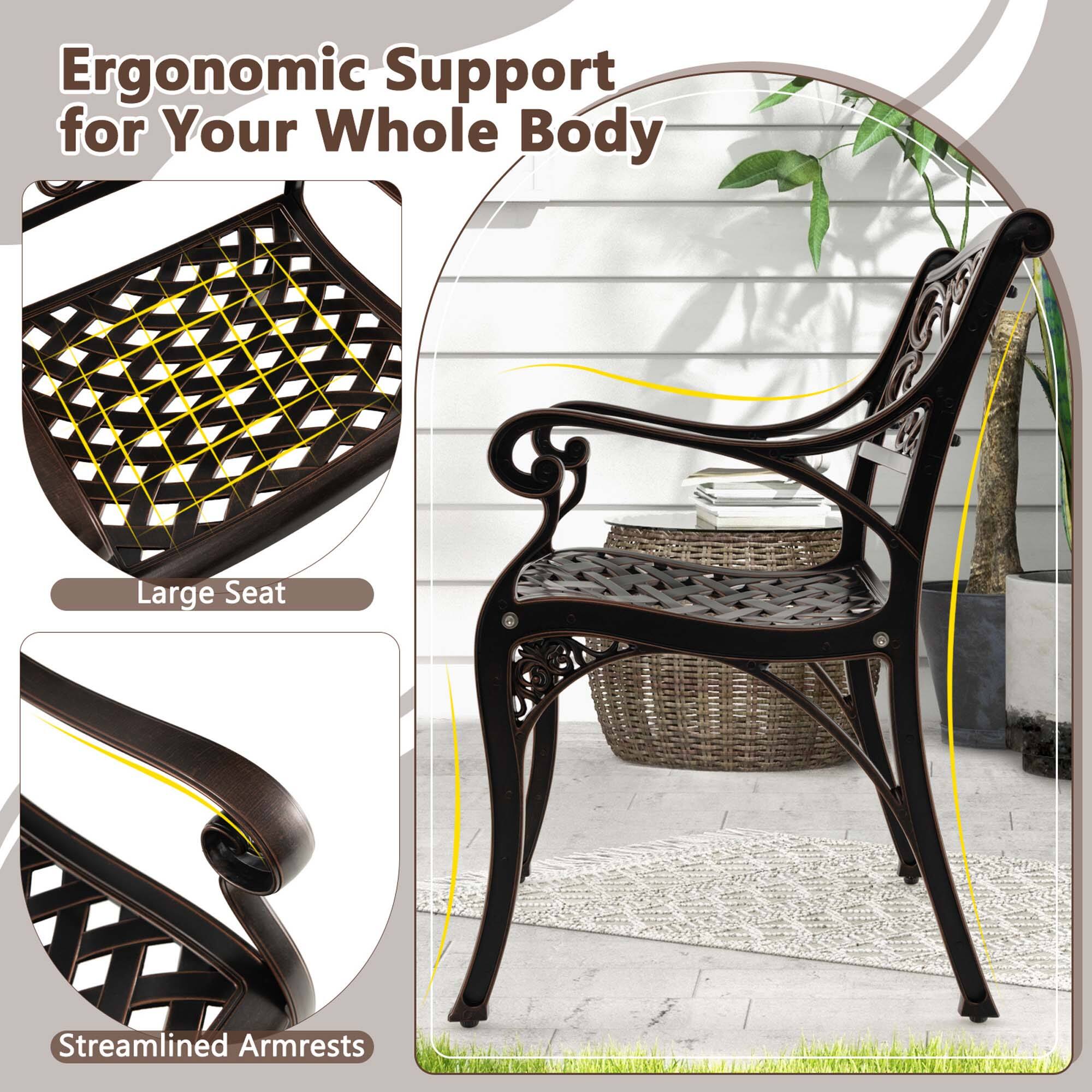 Ergonomic Support for Your Whole Body: Large Seat and Streamlined Armrests