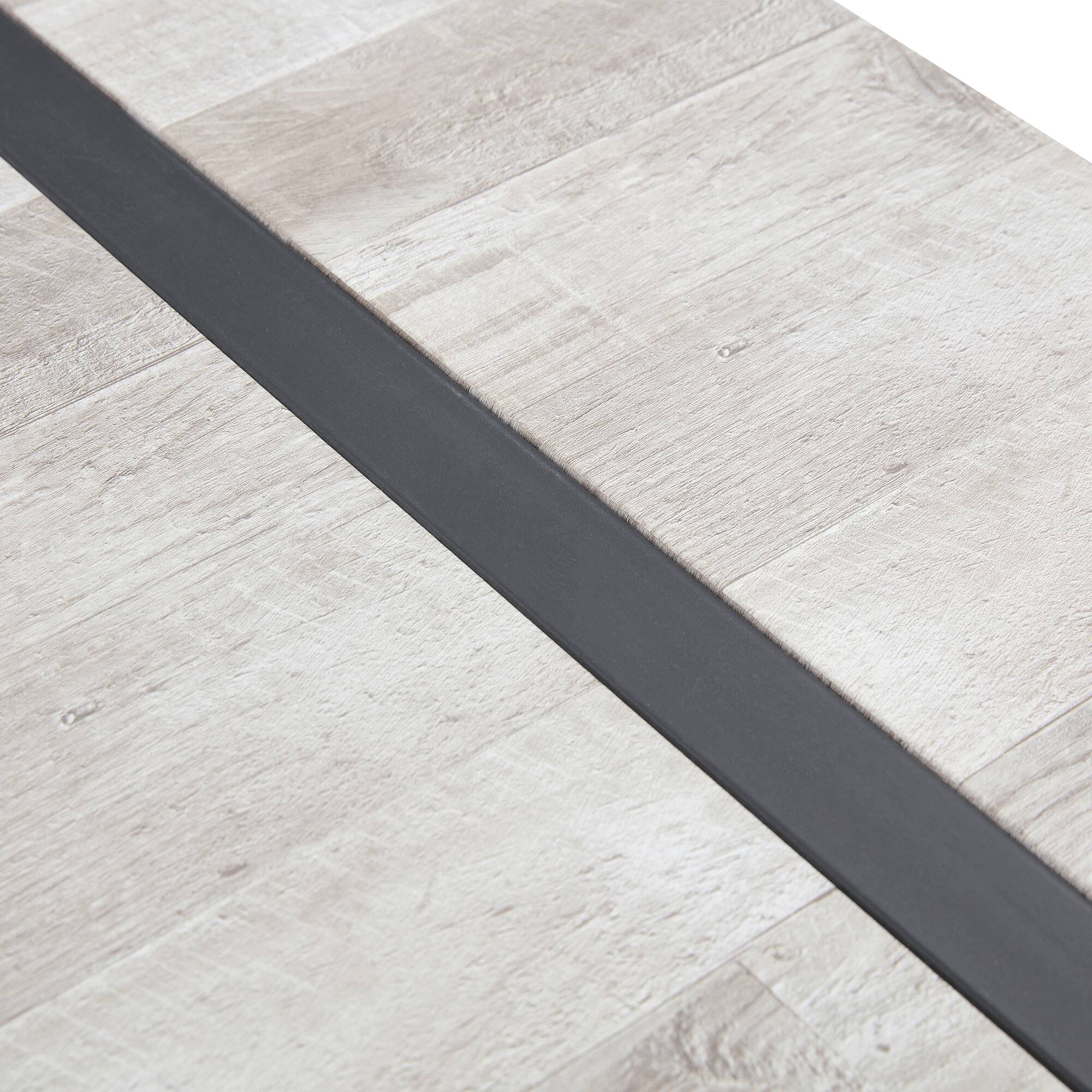 Alt View 10. Tiramisubest - Minimalist Retro Rectangular Dining Table with Specially MDF Gray Textured Top and Black Metal Legs - Black,Gray.