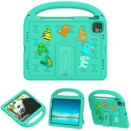 Dteck - Kids Shock-absorbent TPU Tablet Case for Apple iPad (A16) 11" 2025/10th Gen 2022 with Shoulder Strap & Pen Holder Cover - Green