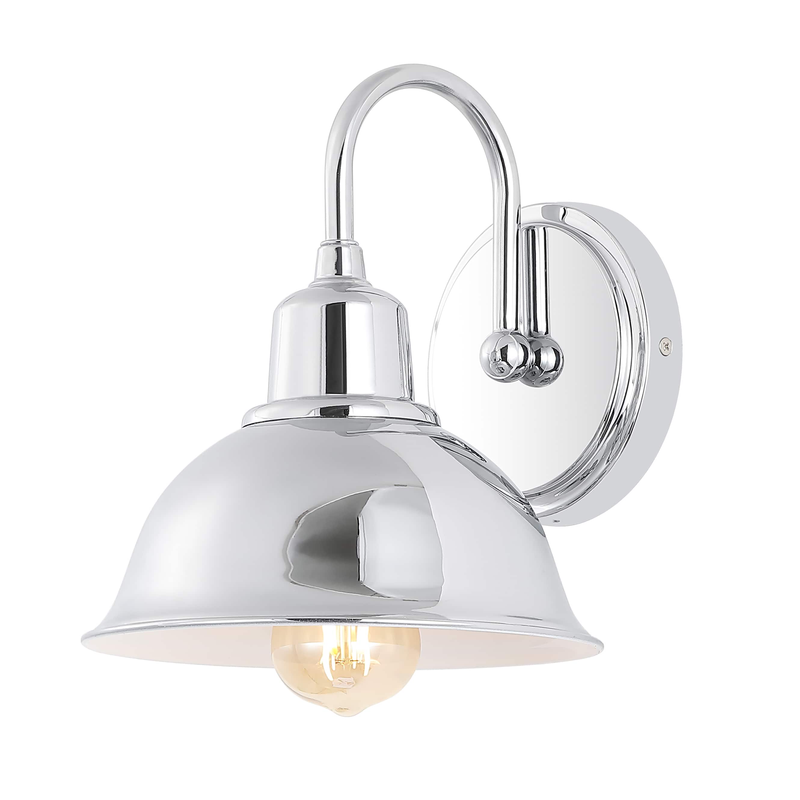 "Jonathan Y - Frisco 8"" 1-Light Farmhouse Industrial Iron LED Vanity - Chrome" price history on PriceWatchPro
