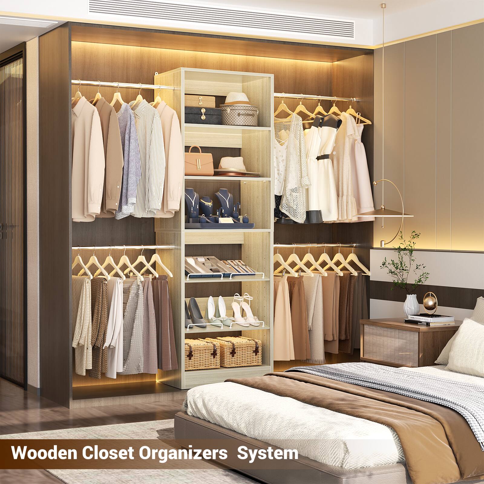 Wooden Closet Organizers System