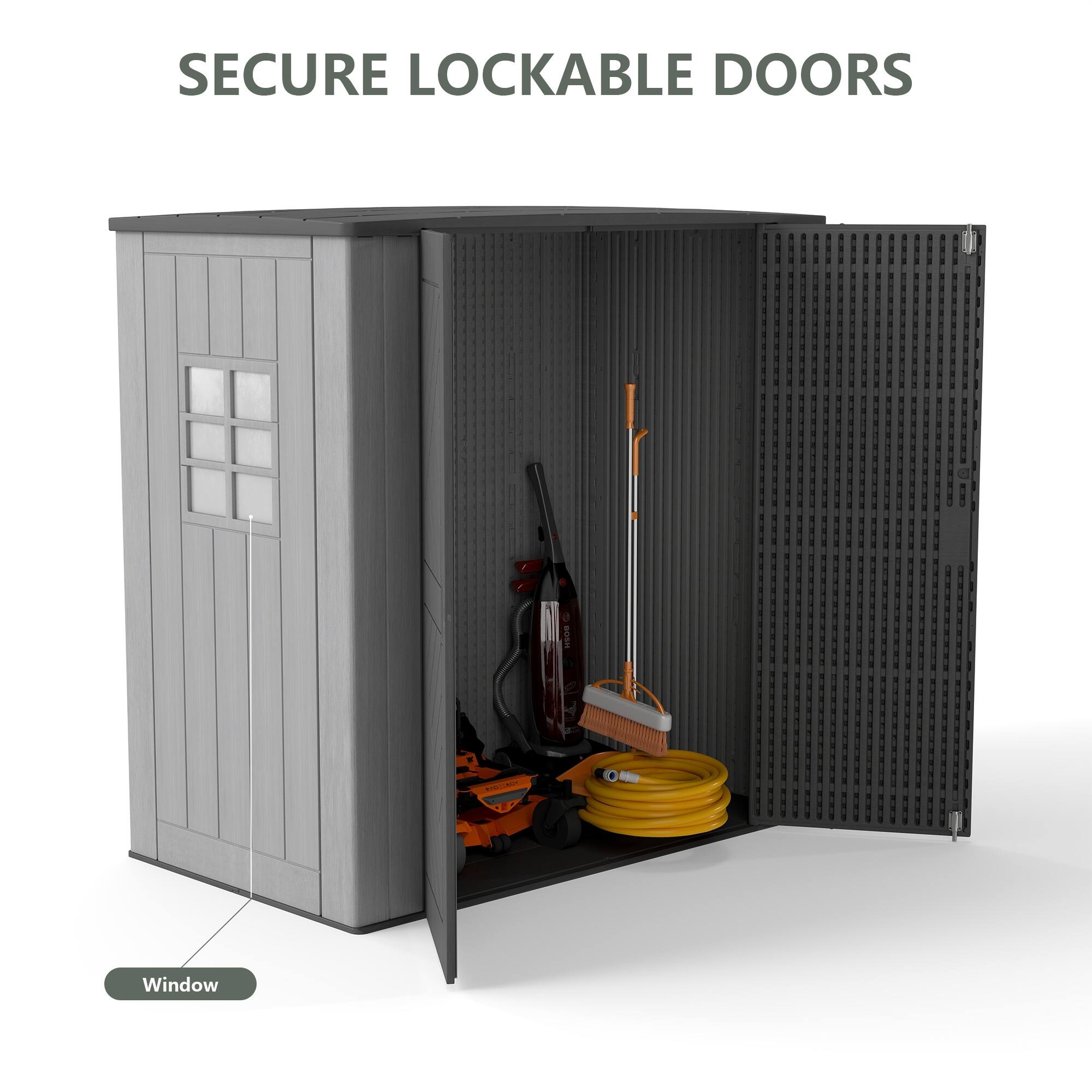 SECURE LOCKABLE DOORS

Window