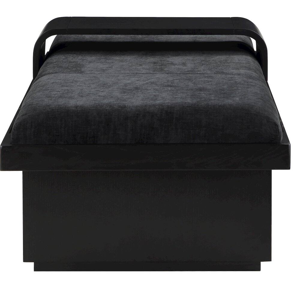 Alt View 4. Meridian Furniture - Arlington Black Chenille Fabric Bench - Black.