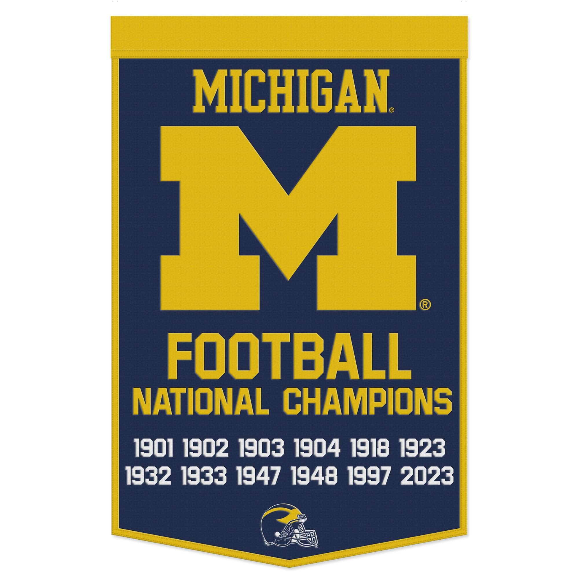 WinCraft - Michigan Wolverines 24" x 38" Wool Championship Banner - Multicolor